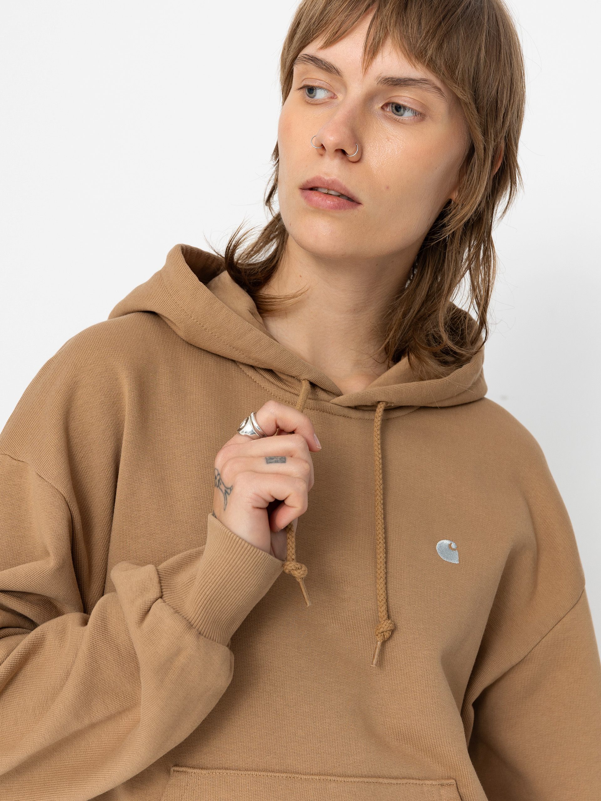 Mikina s kapucňou Carhartt WIP Casey HD Wmn (peanut/silver)