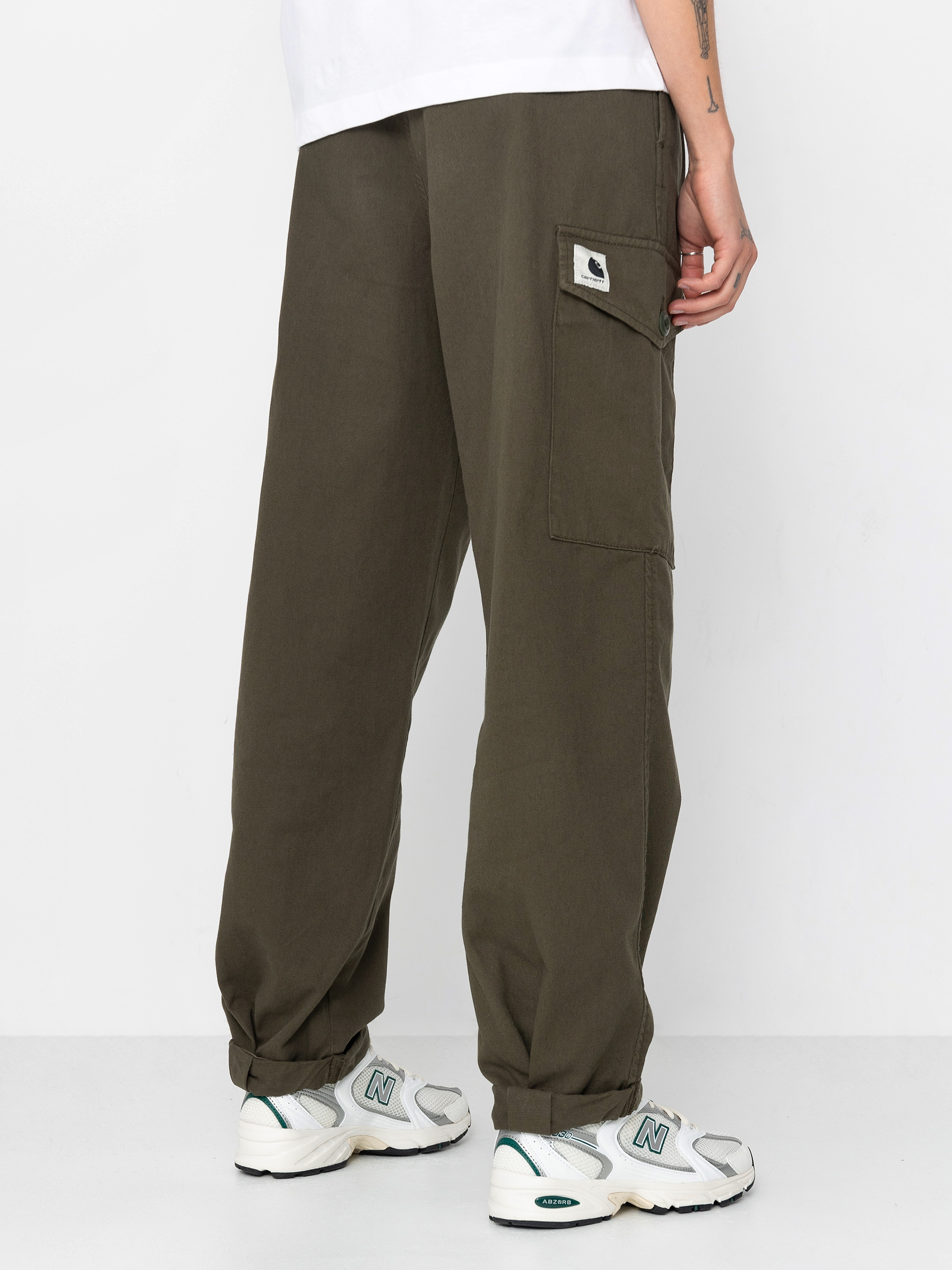 Nohavice Carhartt WIP Collins Wmn (office green)