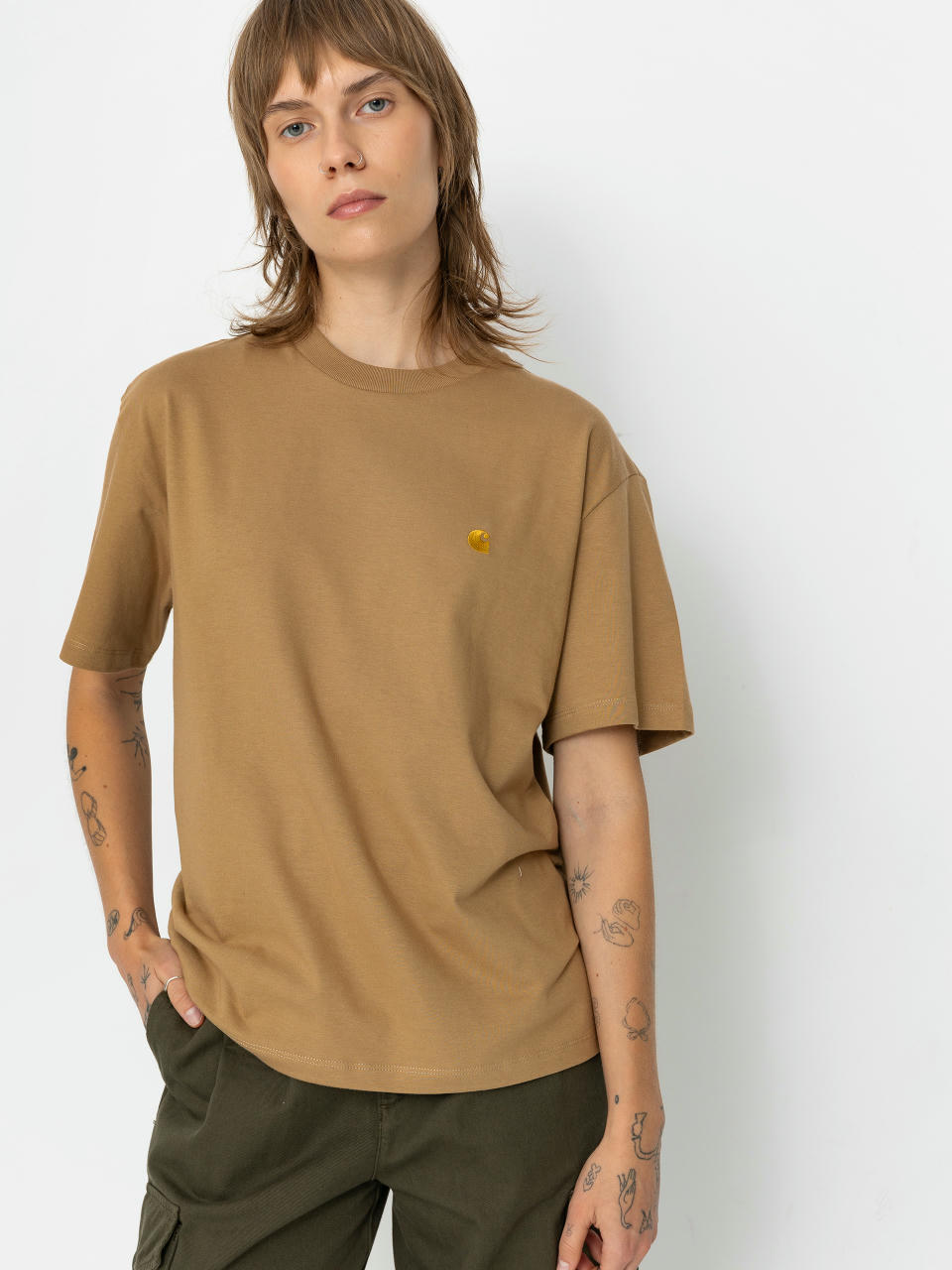 Tričko Carhartt WIP Chase Wmn (peanut/gold)