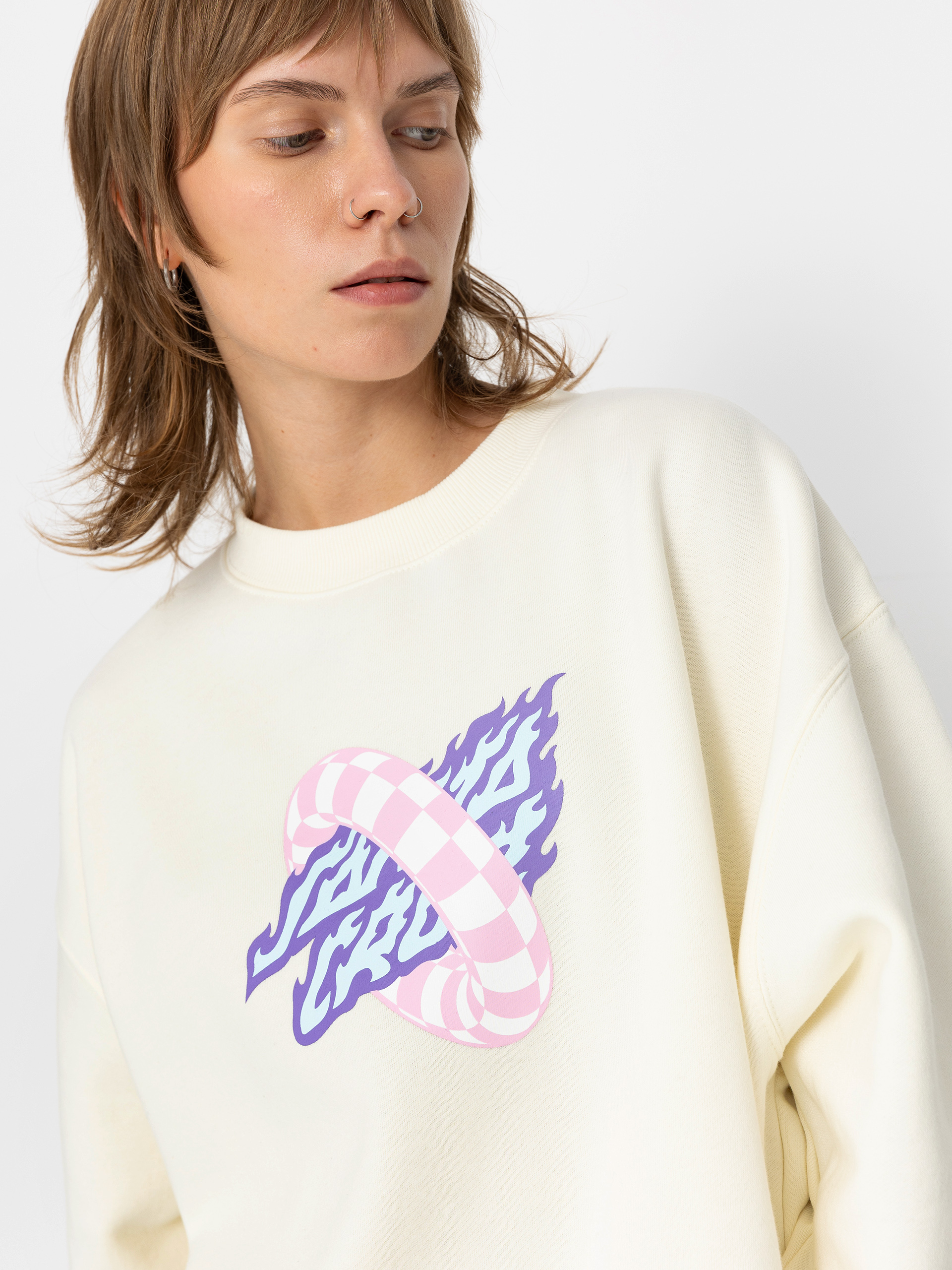 Mikina Santa Cruz Goal Flame Front Wmn (off white)