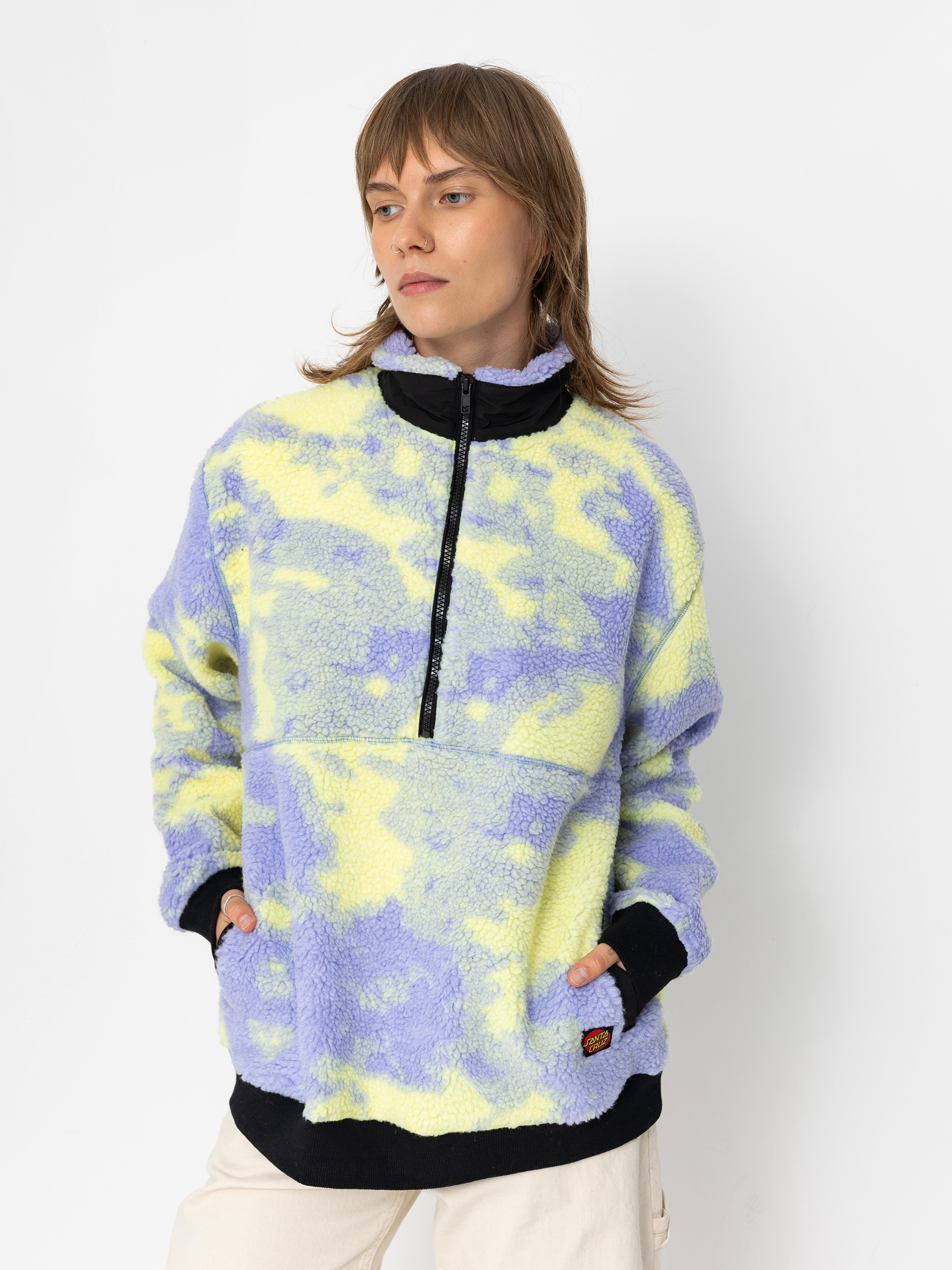 Bunda Santa Cruz Astra Sherpa Fleece Wmn (purple/yellow tie dye)