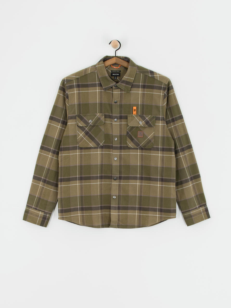 Košeľa Brixton Builders Bowery Str Wr Ls (dill/olive surplus/washed blac)