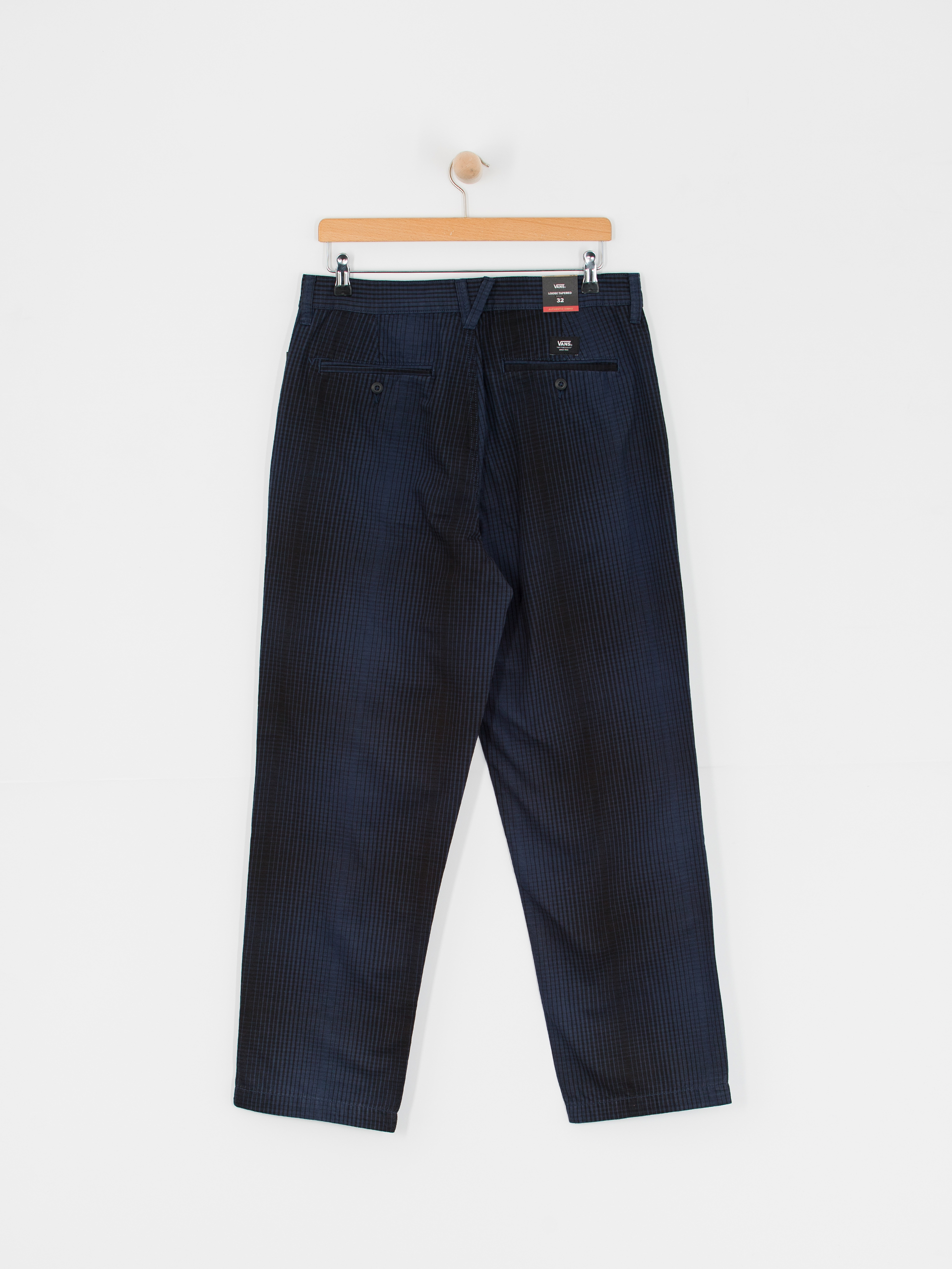 Nohavice Vans Authentic Chino Loose Tapered Plaid (dress blues/black)