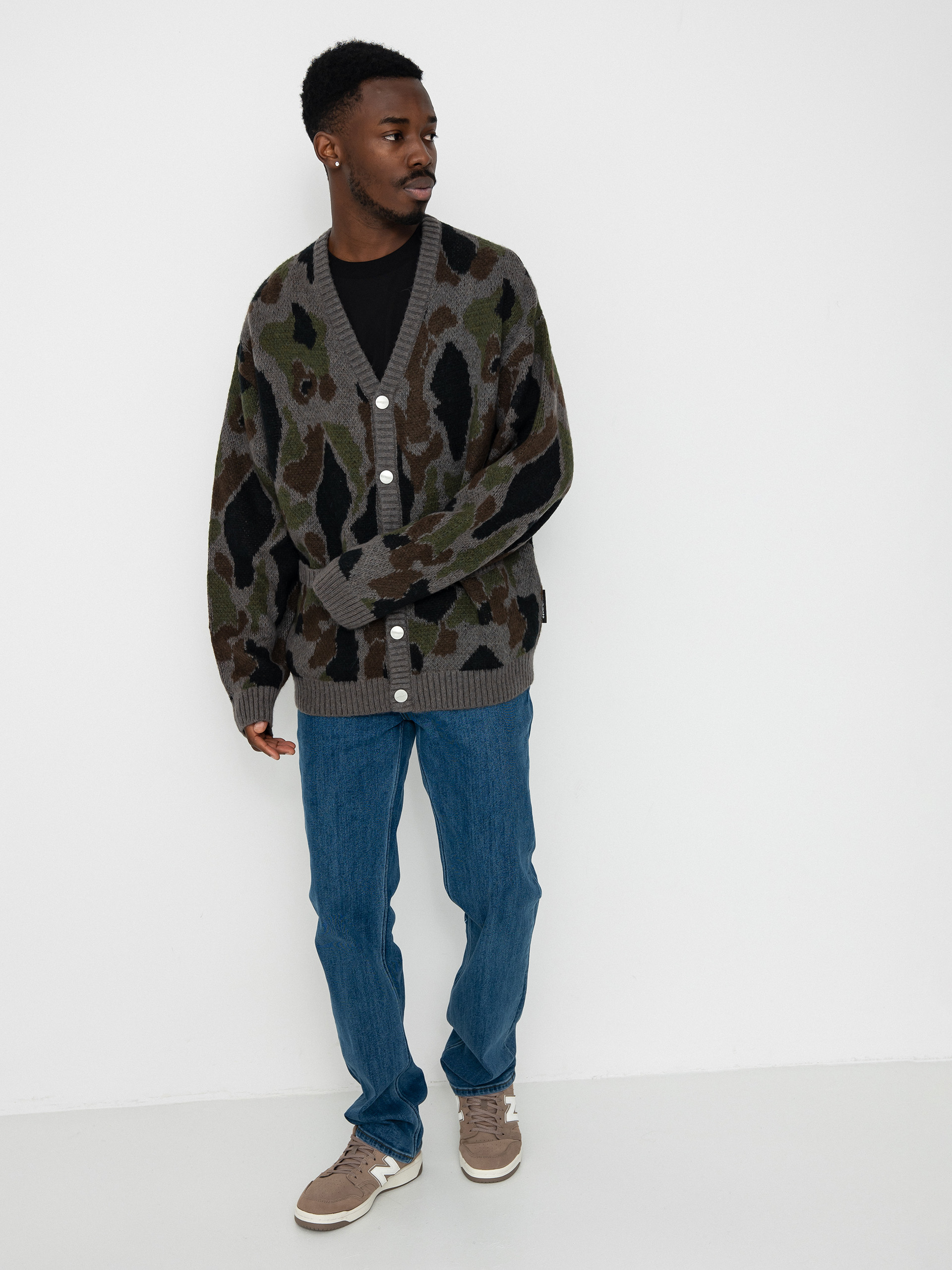 Sveter Carhartt WIP Merton Cardigan (camo duck jacquard/grey)