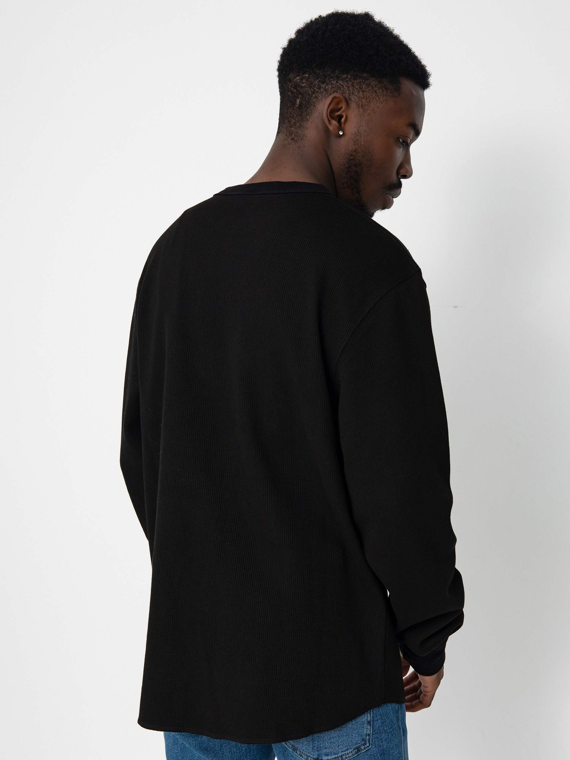 Triko Santa Cruz Flame Strip Waffle (black)