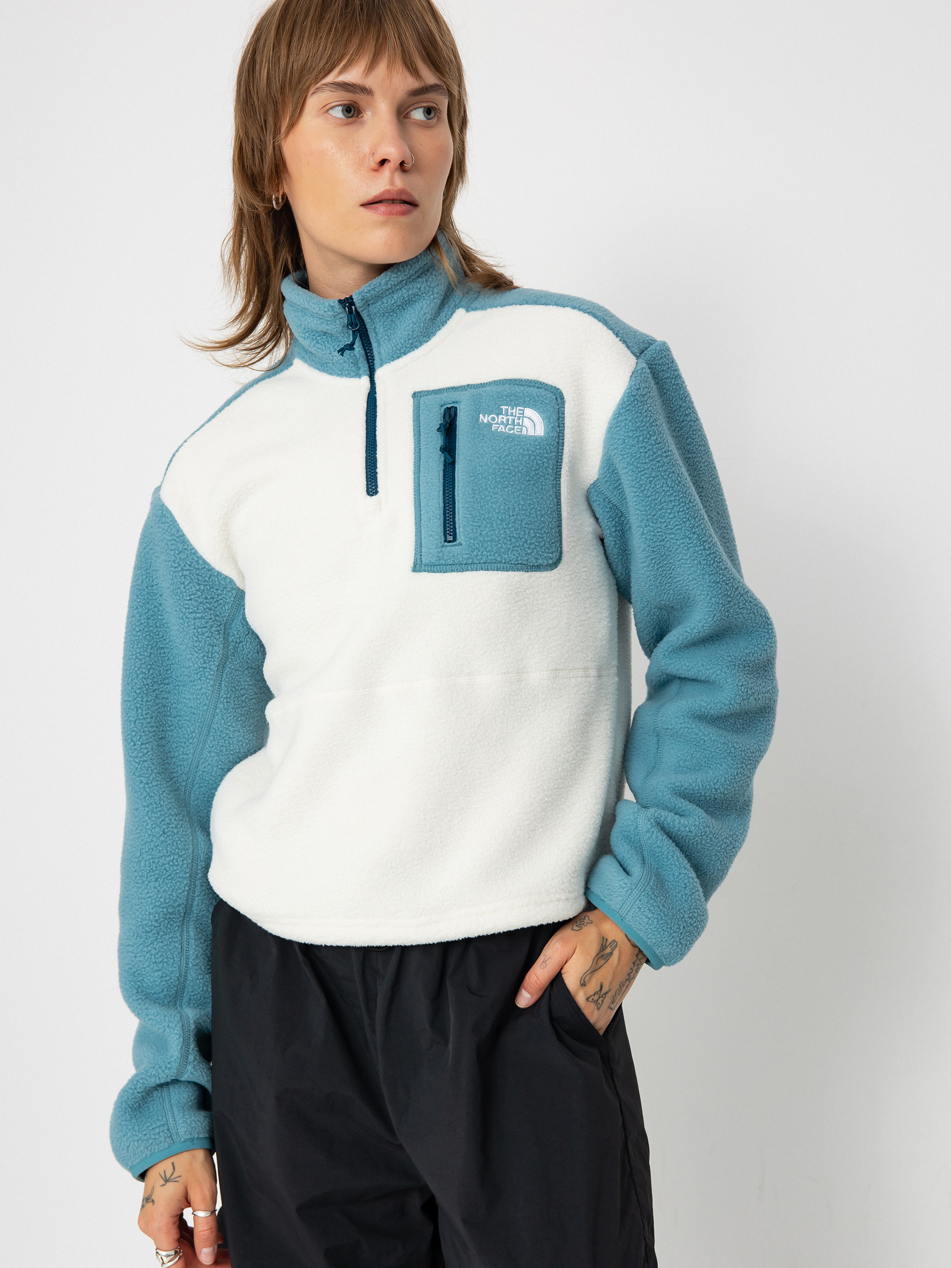 Dámsky Flísová mikina The North Face Yumiori 1/4 Zip (algae blue/white dune/m)