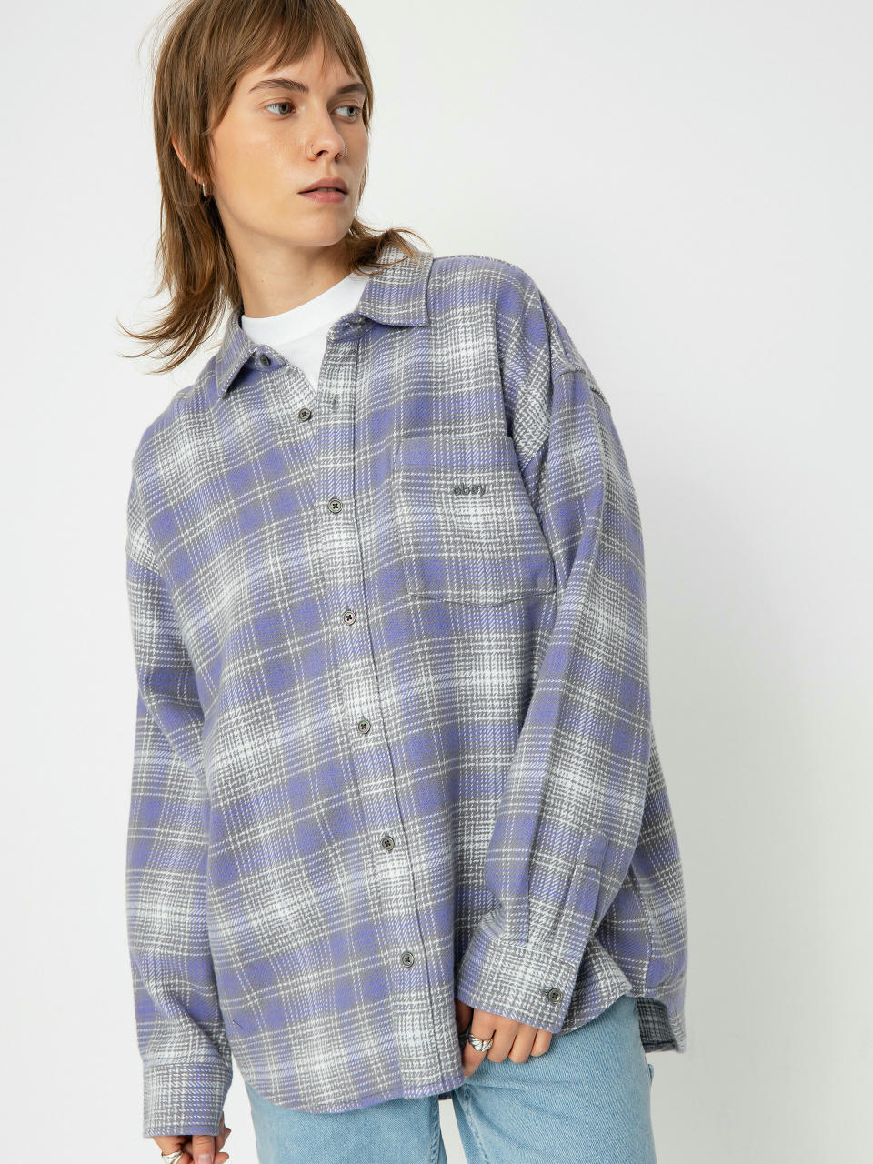 Košeľa OBEY Belmont Plaid Wmn (aster purple)