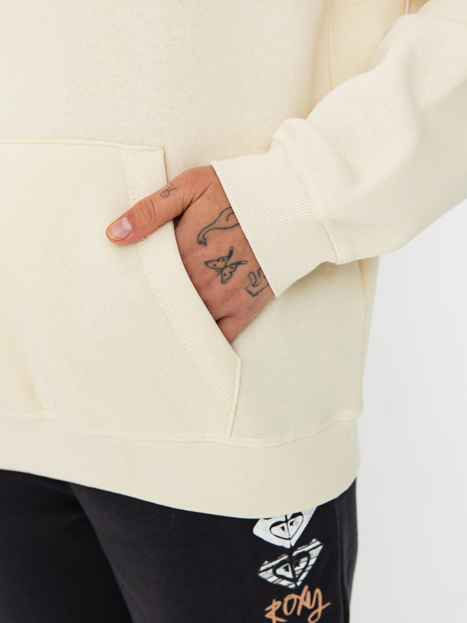 Mikina s kapucňou Roxy Surf Stoked Brushed A HD Wmn (parchment)