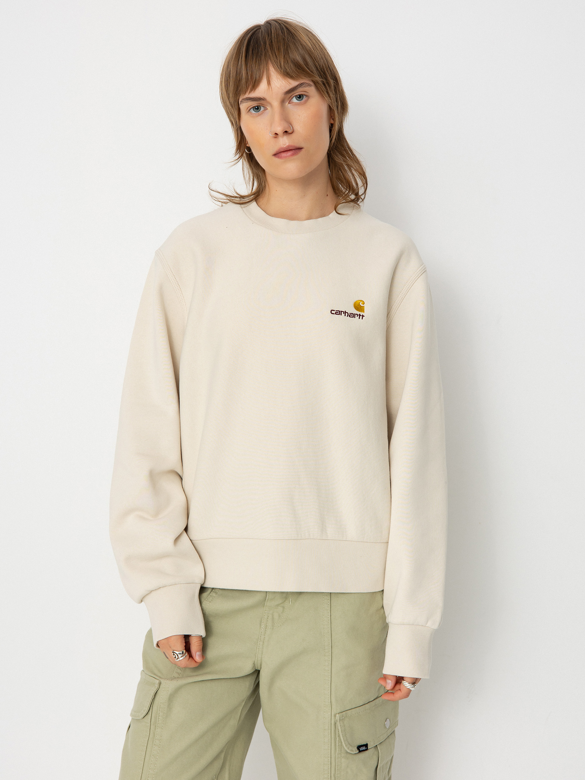 Mikina Carhartt WIP American Script Wmn (moonbeam)