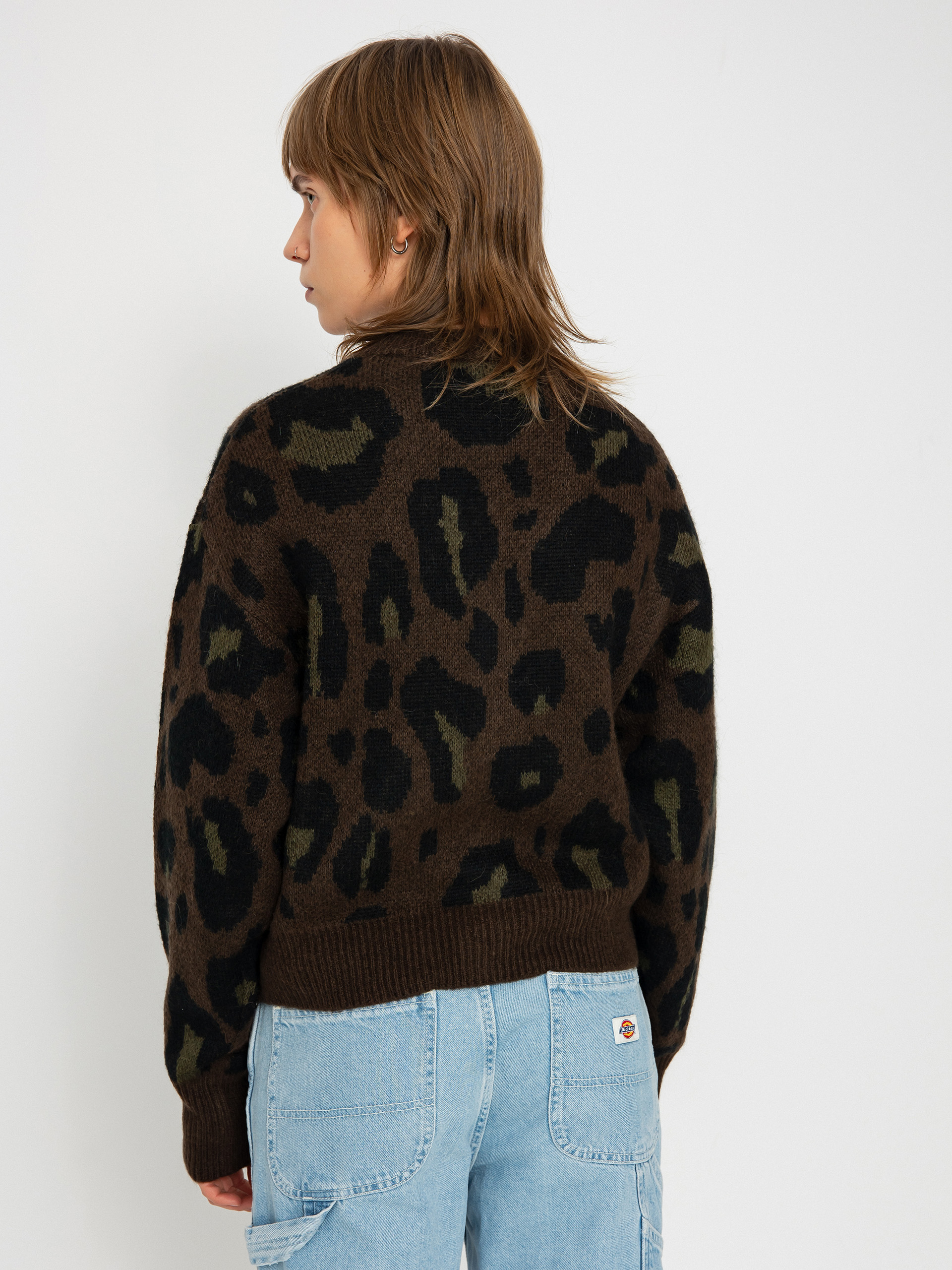 Sveter Carhartt WIP Merton Cardigan Wmn (camo leo jacquard/tamarind)