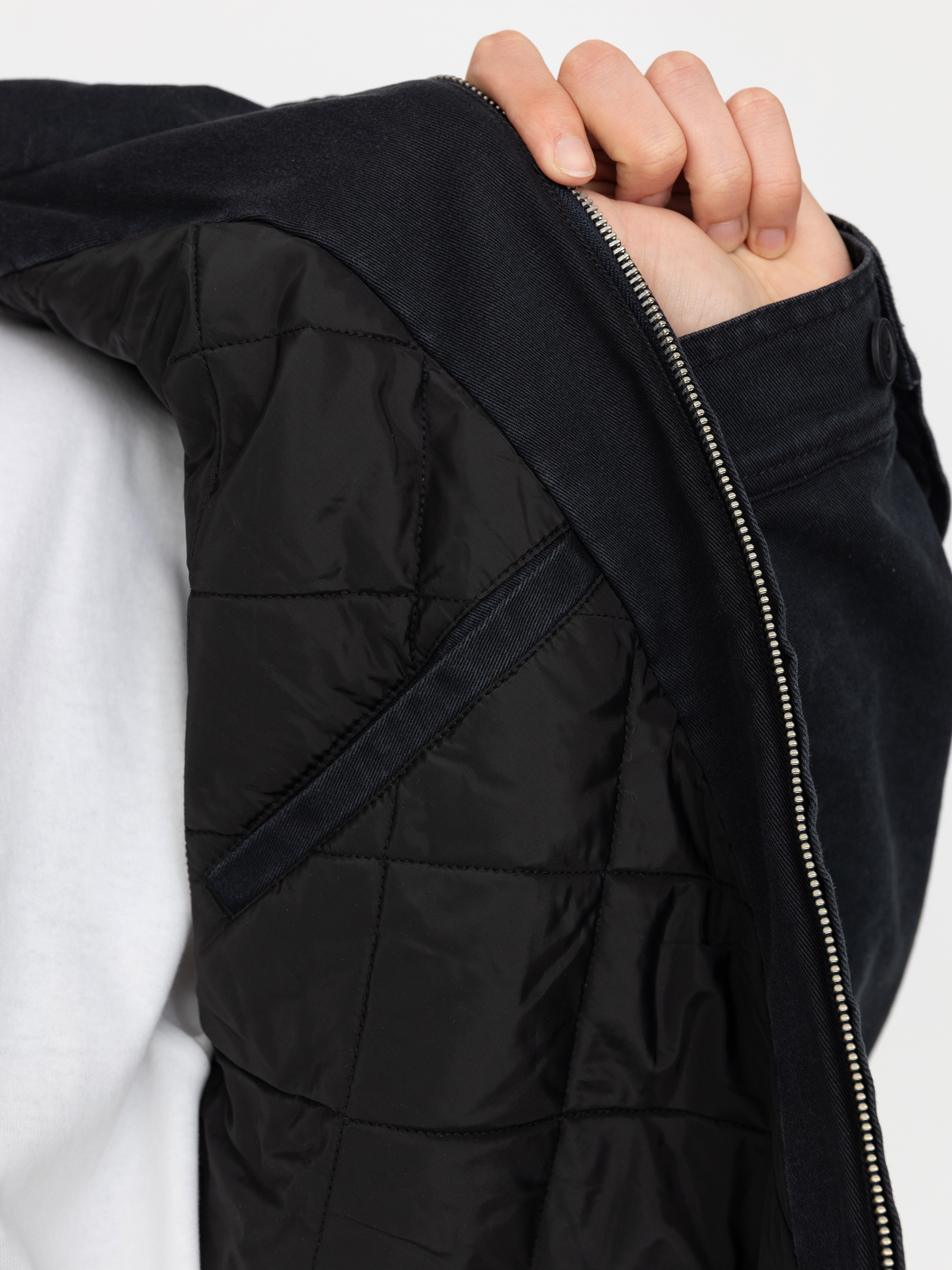 Bunda OBEY Head Jazz Zip Up (digital black faded wash)