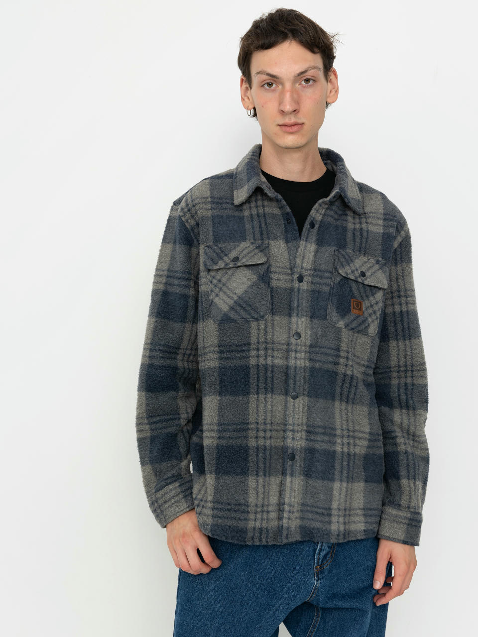 Košeľa Brixton Bowery Arctic Stretch Ls (washed navy/beige plaid)