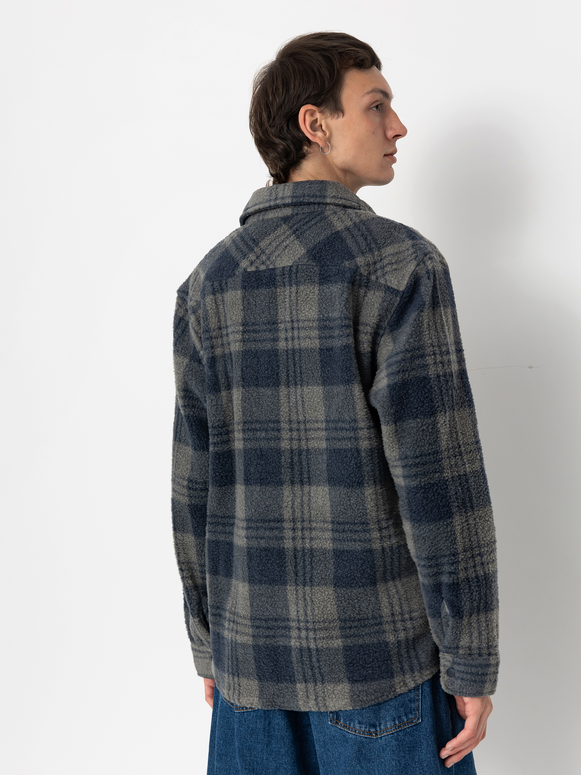Košeľa Brixton Bowery Arctic Stretch Ls (washed navy/beige plaid)