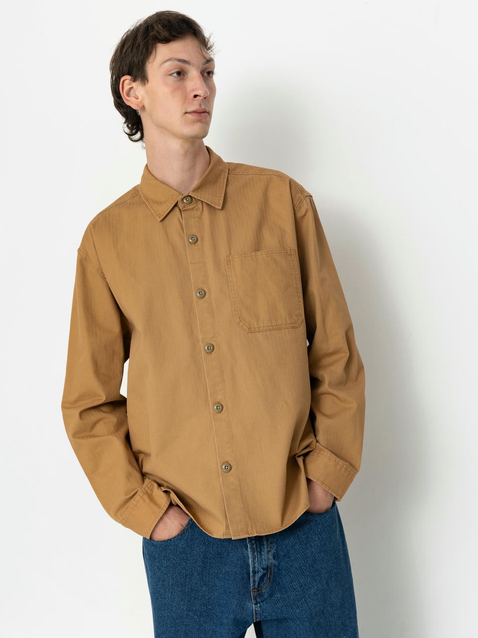 Košeľa Brixton Selden Overshirt (tobacco brown worn wash)