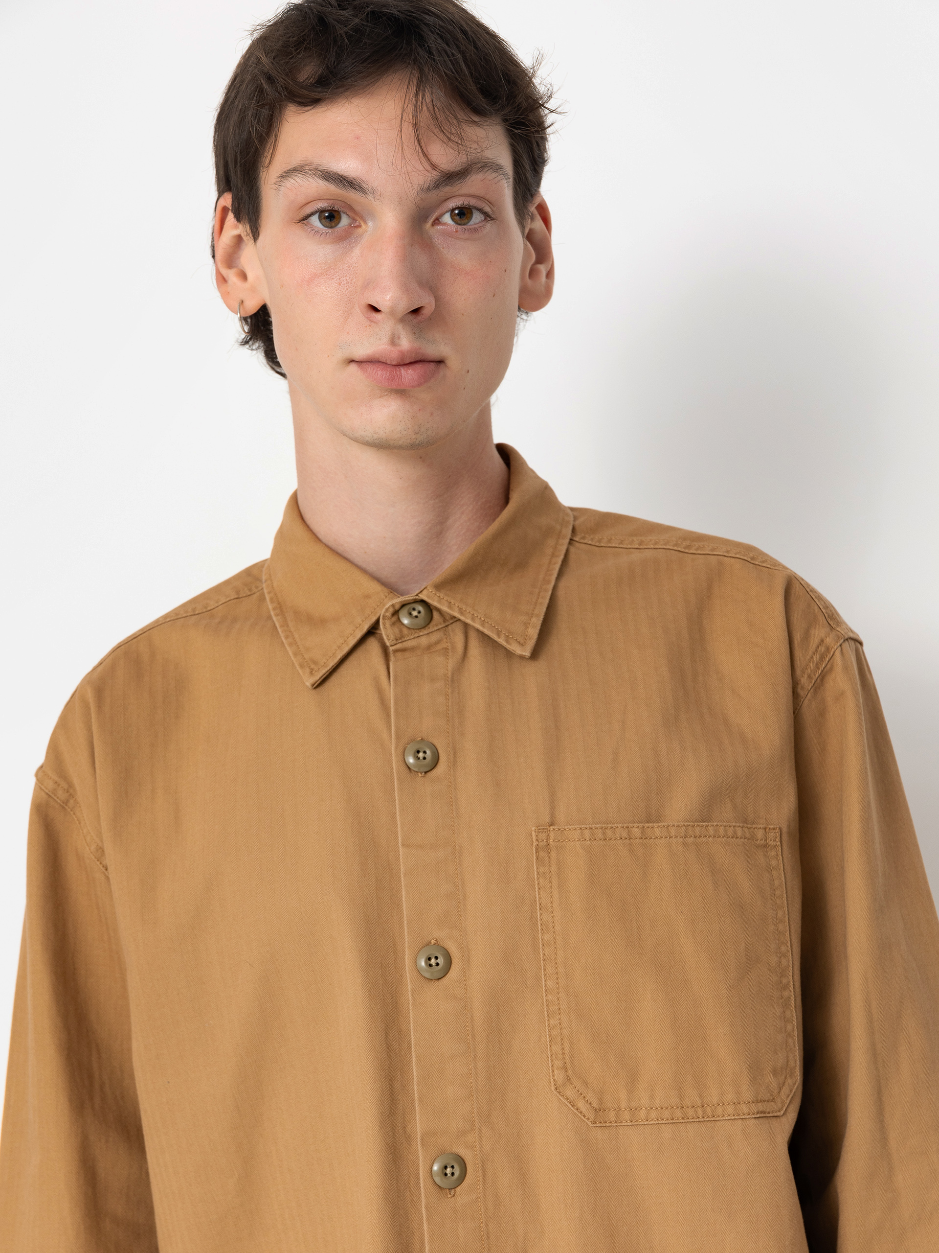 Košeľa Brixton Selden Overshirt (tobacco brown worn wash)