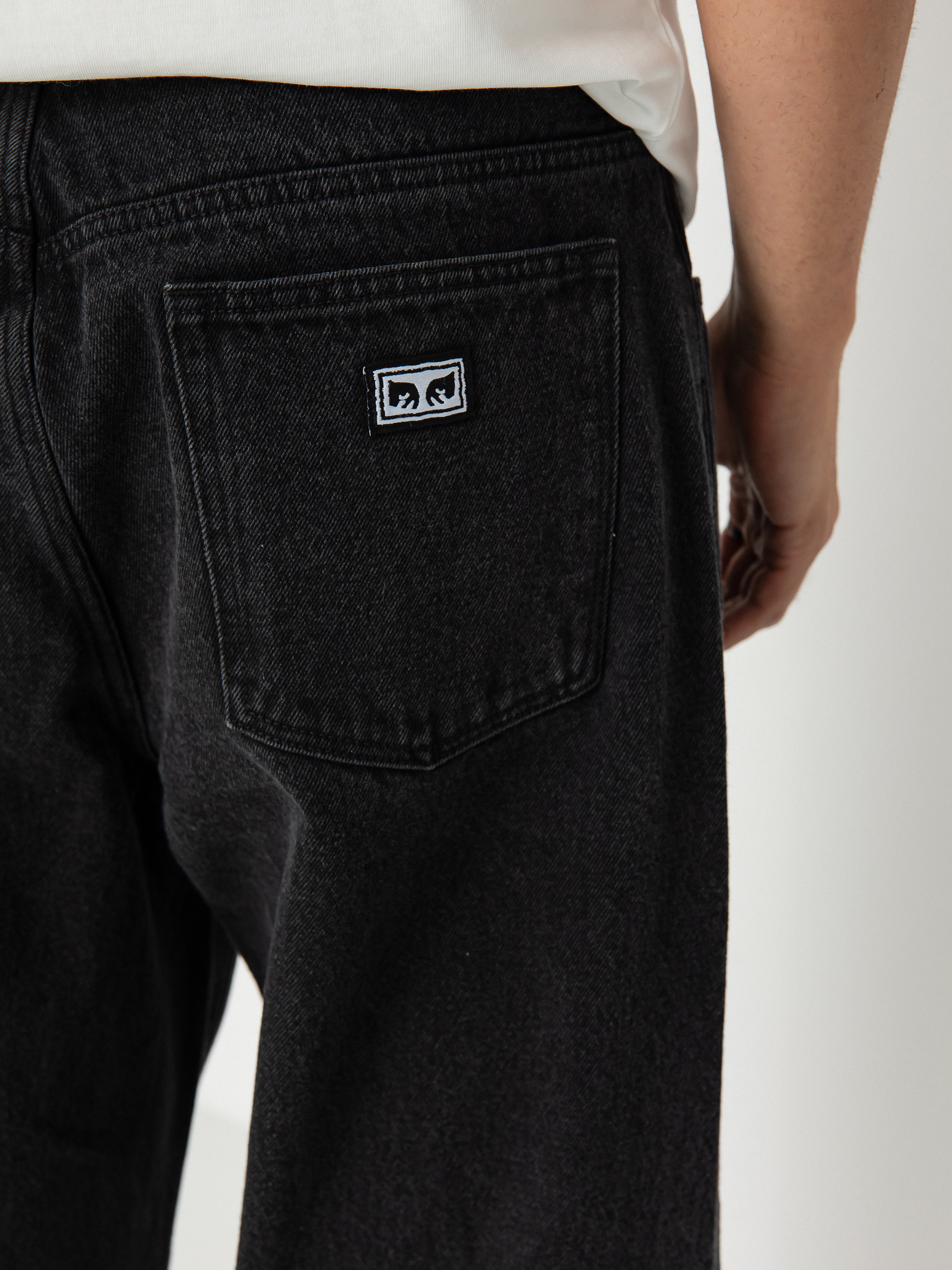 Nohavice OBEY Bigwig Baggy Denim (faded black)