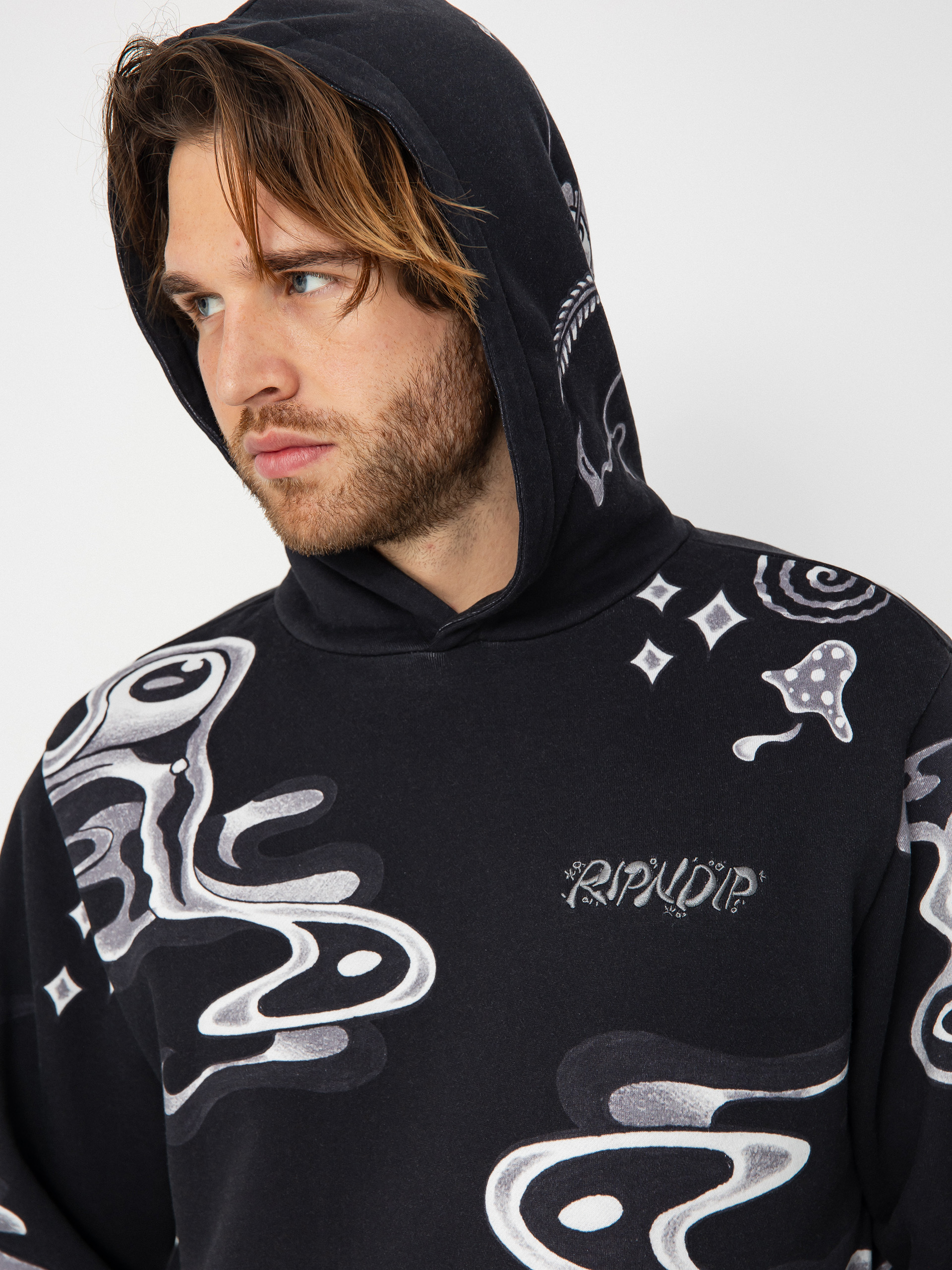 Mikina s kapucňou RipNDip Space Walk HD (black)