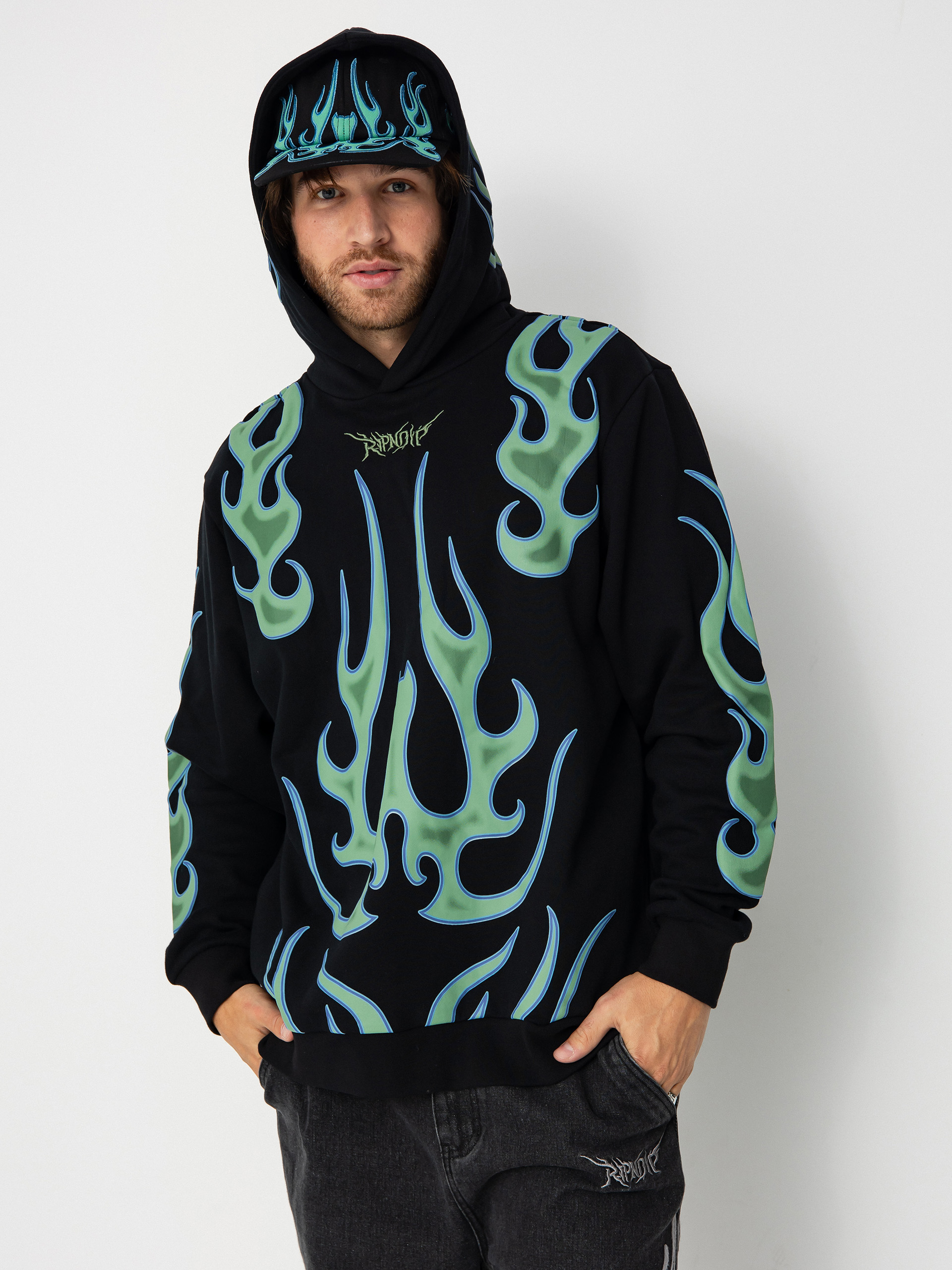 Mikina s kapucňou RipNDip Volt HD (black)