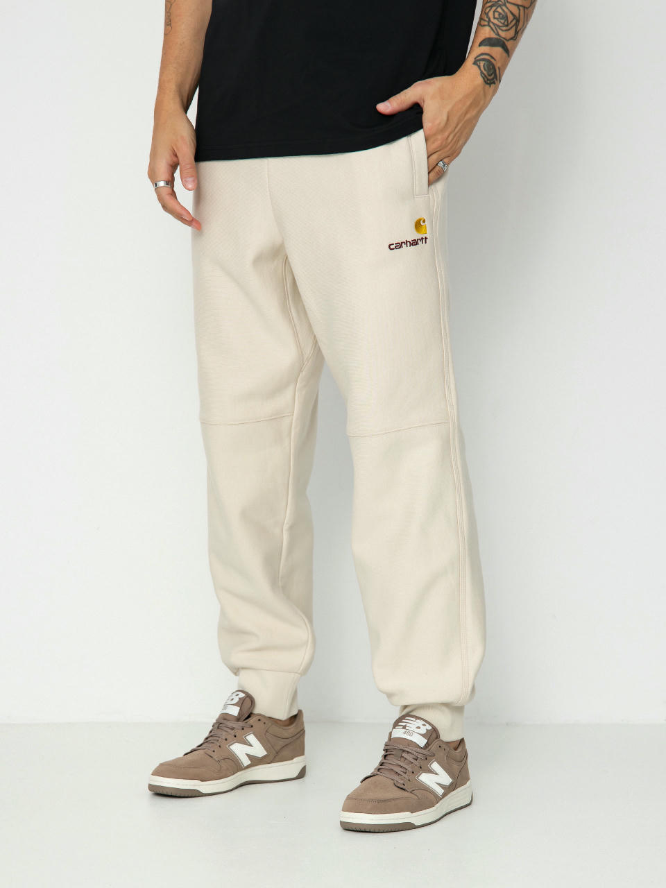 Nohavice Carhartt WIP American Script Jogging (moonbeam)