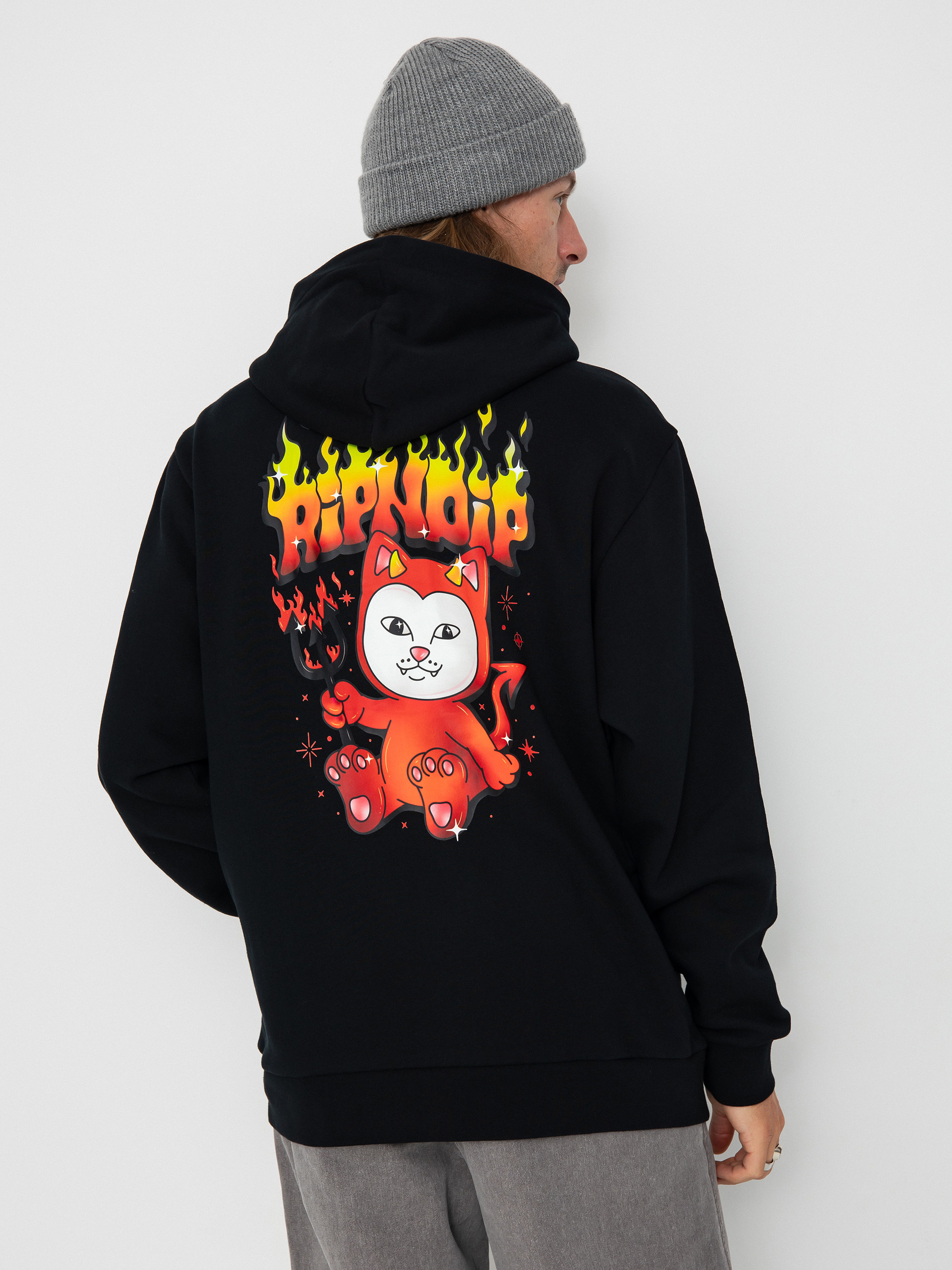 Mikina s kapucňou RipNDip Scary Cute HD (black)