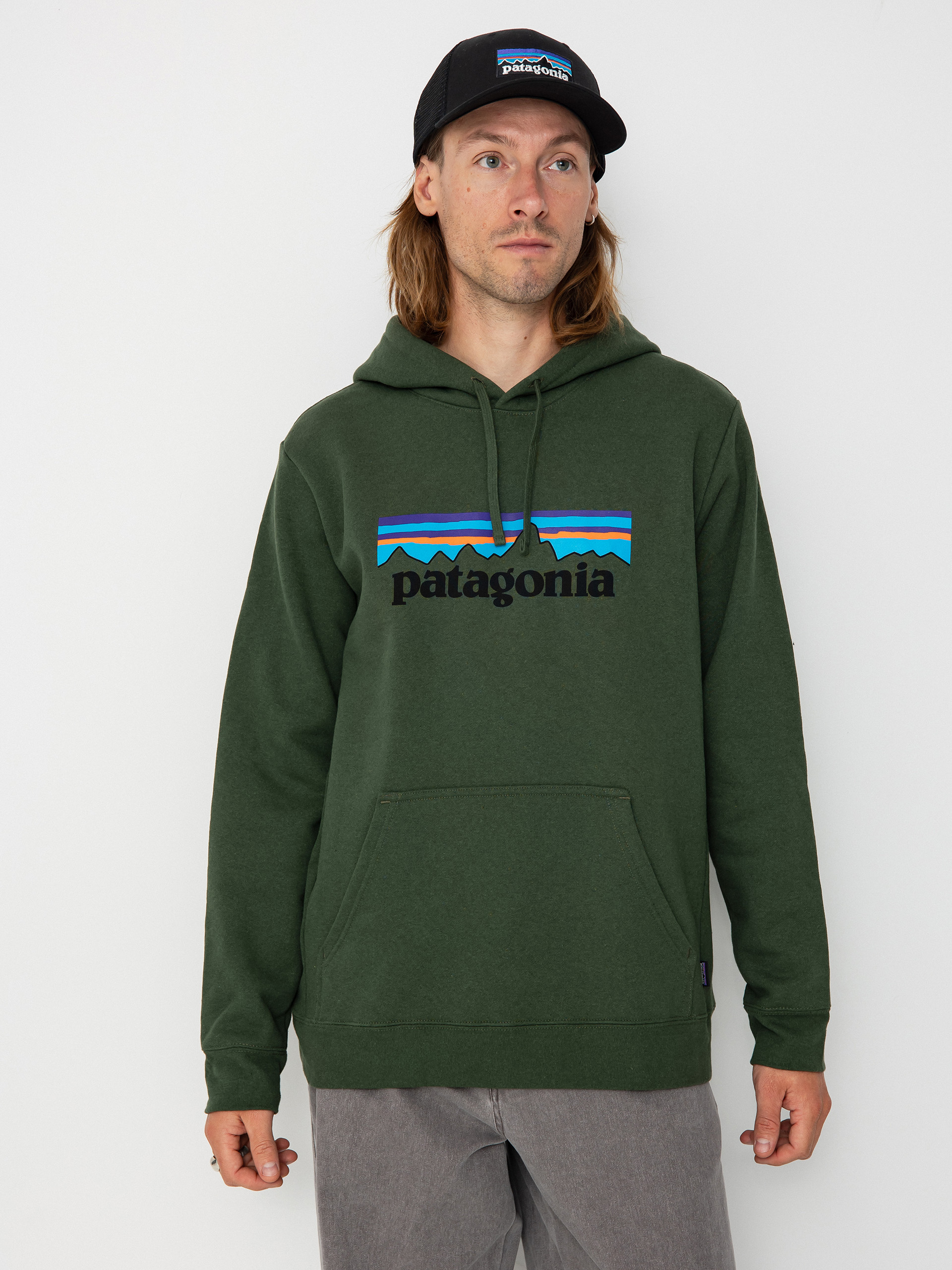 Mikina s kapucňou Patagonia P-6 Logo Uprisal HD (torrey pine green)