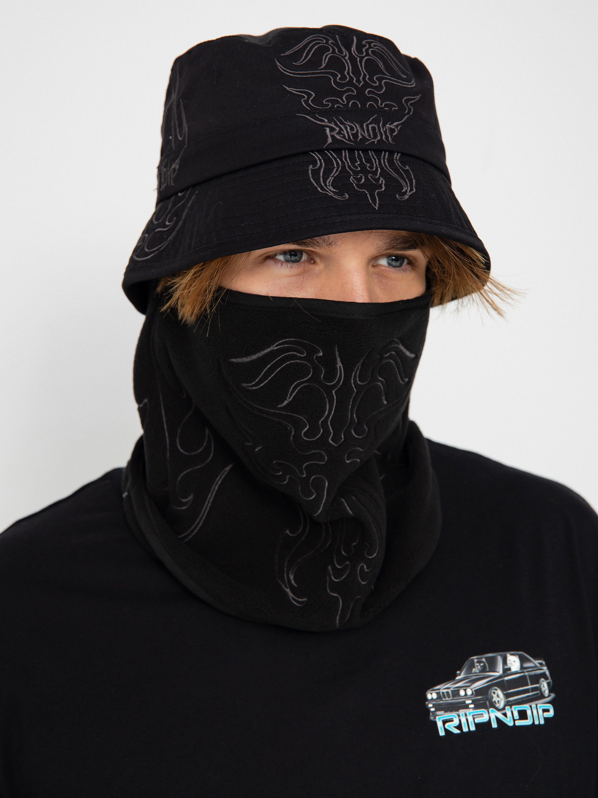 Klobúk RipNDip Volt Face Mask Bucket Hat (black)