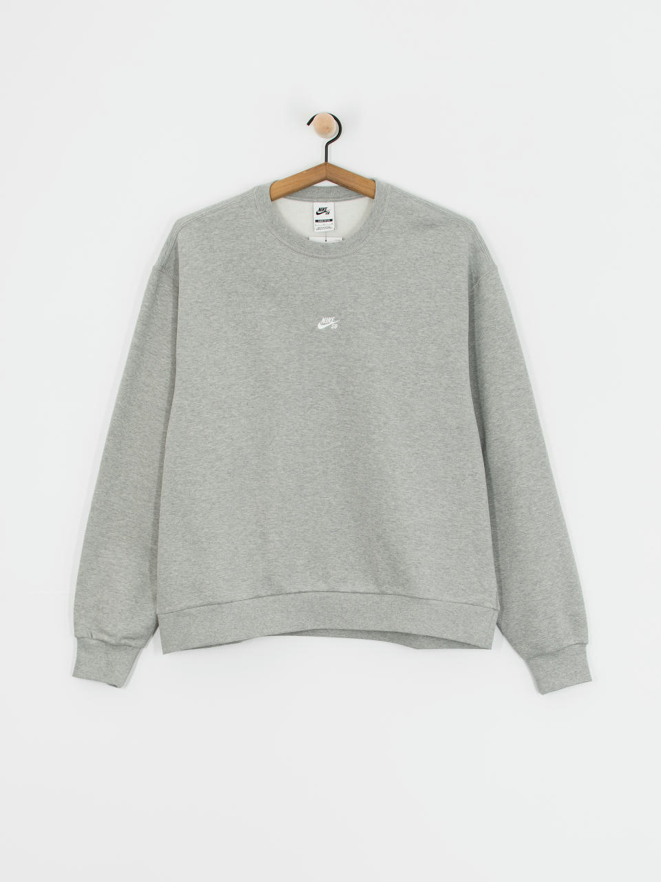 Mikina Nike SB Essential Logo Crew (dk grey heather/white)