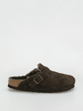 Šľapky Birkenstock Boston Shearling Suede Leather Fur Narrow Wmn (mocha)