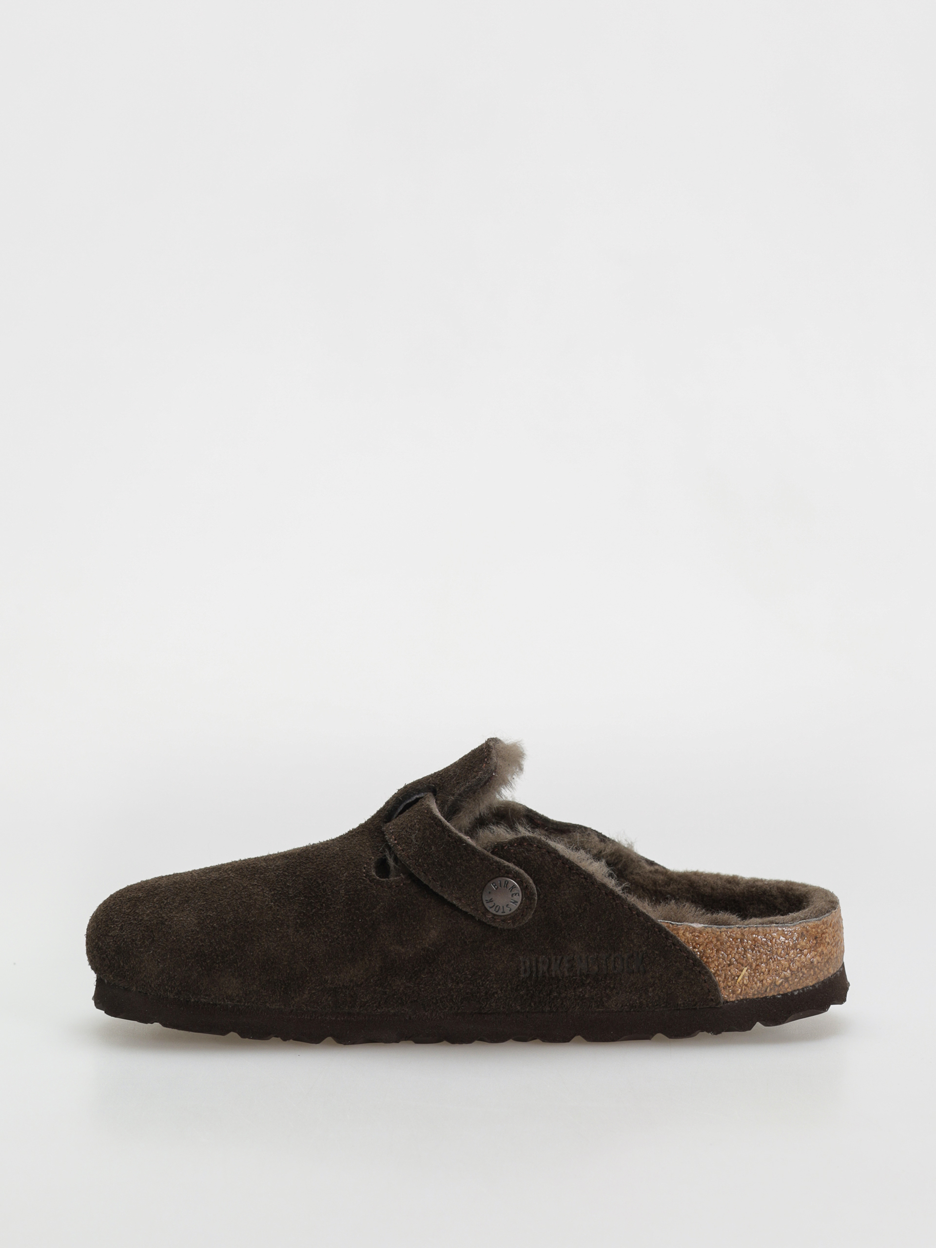 Šľapky Birkenstock Boston Shearling Suede Leather Fur Narrow Wmn (mocha)