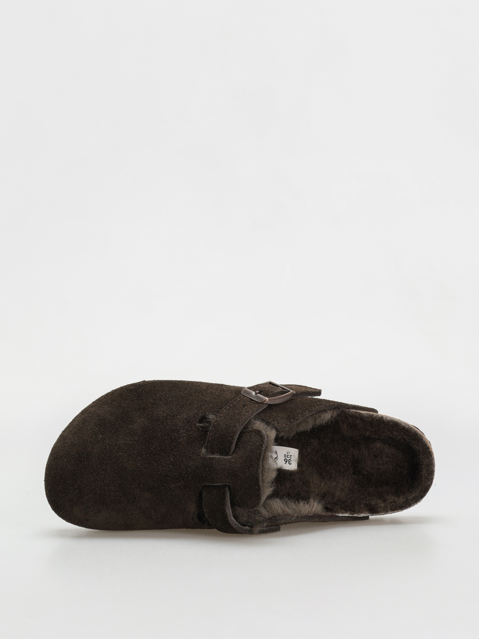 Šľapky Birkenstock Boston Shearling Suede Leather Fur Narrow Wmn (mocha)