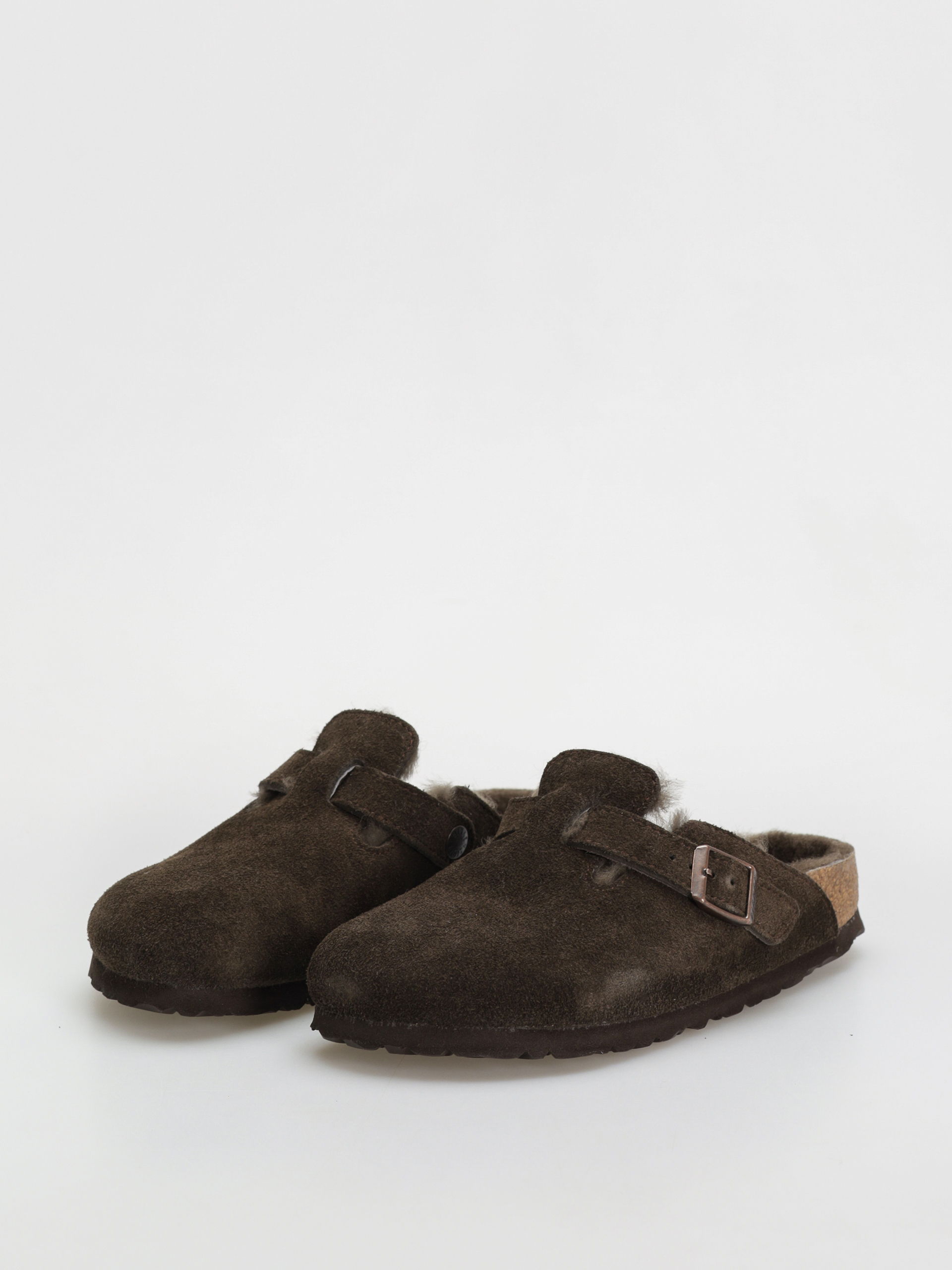 Šľapky Birkenstock Boston Shearling Suede Leather Fur Narrow Wmn (mocha)