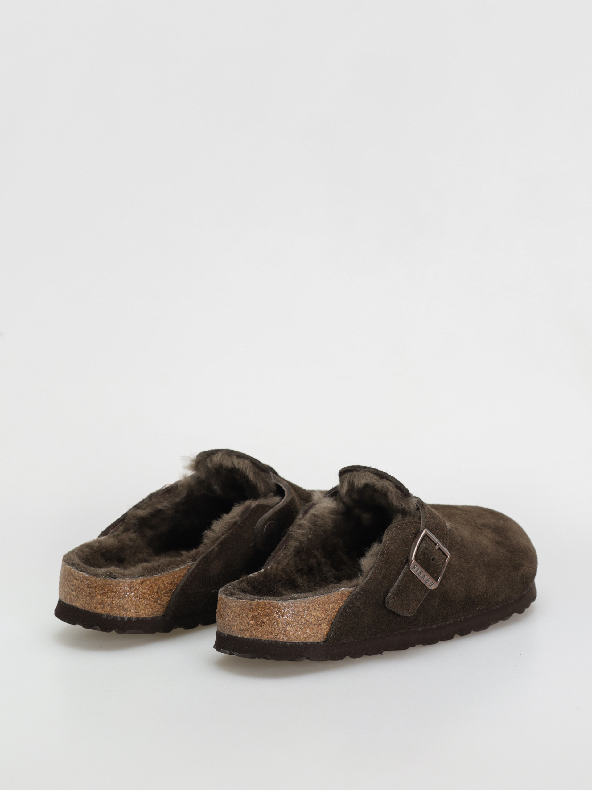 Šľapky Birkenstock Boston Shearling Suede Leather Fur Narrow Wmn (mocha)