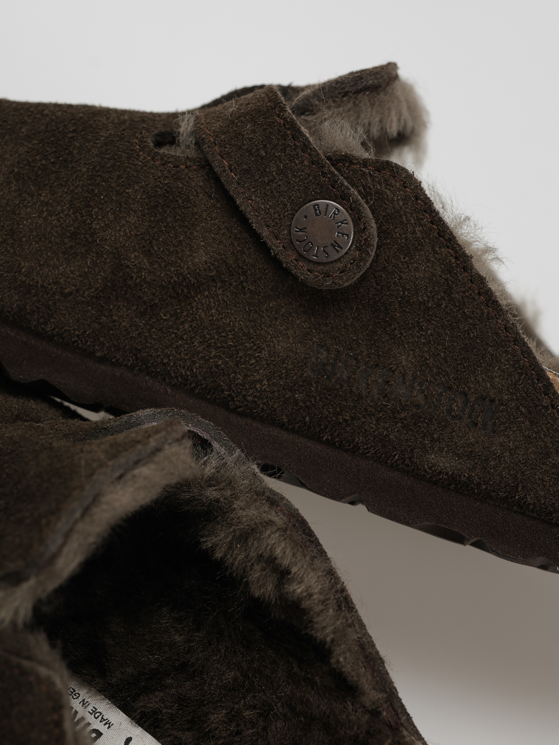 Šľapky Birkenstock Boston Shearling Suede Leather Fur Narrow Wmn (mocha)