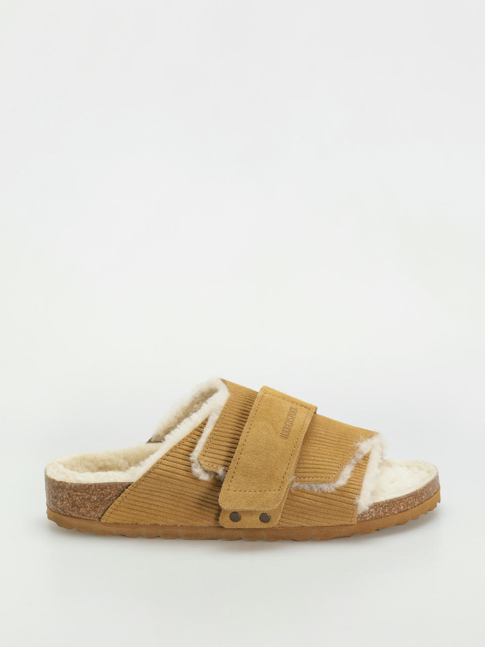 Šľapky Birkenstock Kyoto Shearling Suede Leather Fur Narrow Wmn (corduroy cork brown)