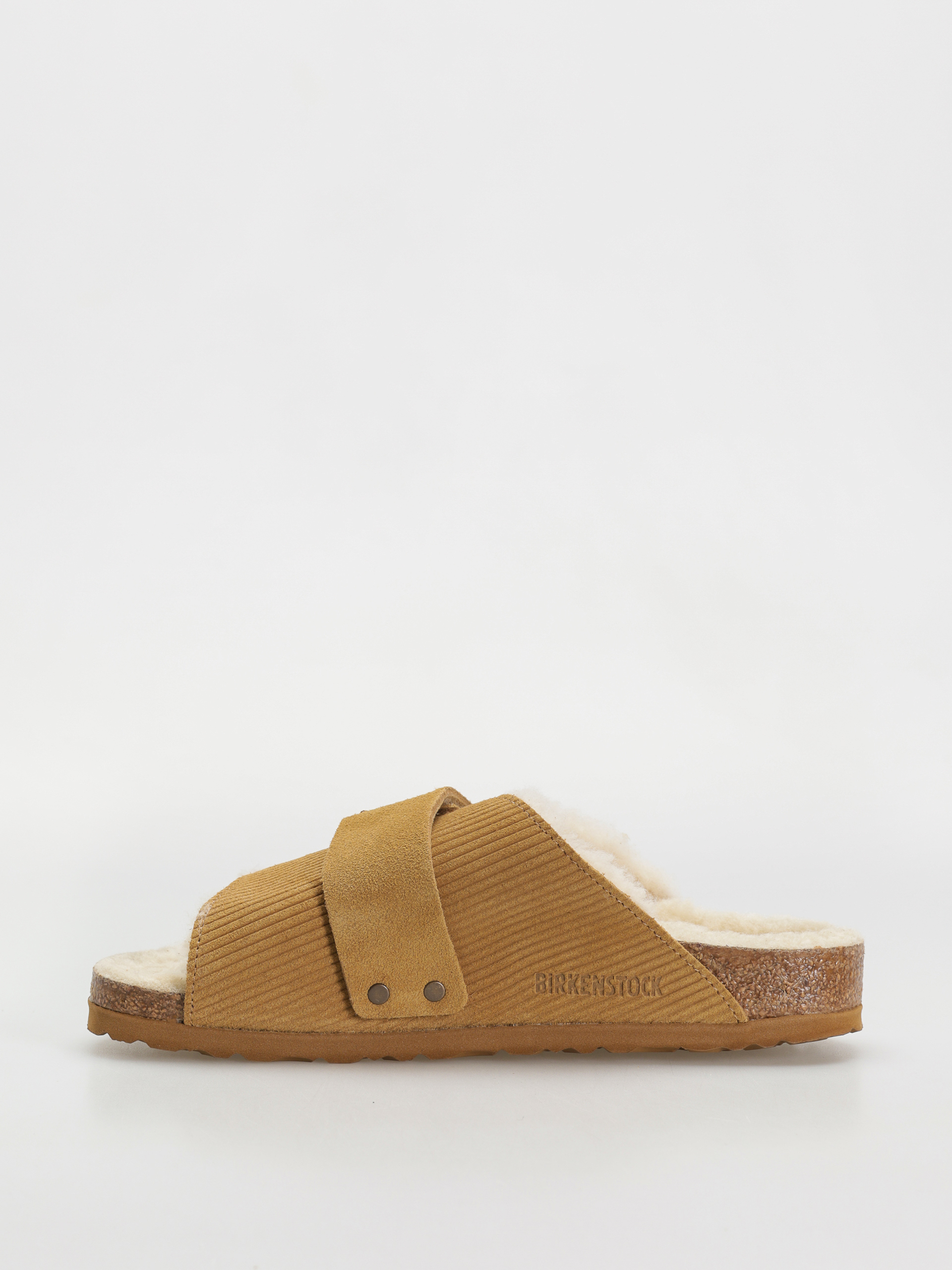 Šľapky Birkenstock Kyoto Shearling Suede Leather Fur Narrow Wmn (corduroy cork brown)