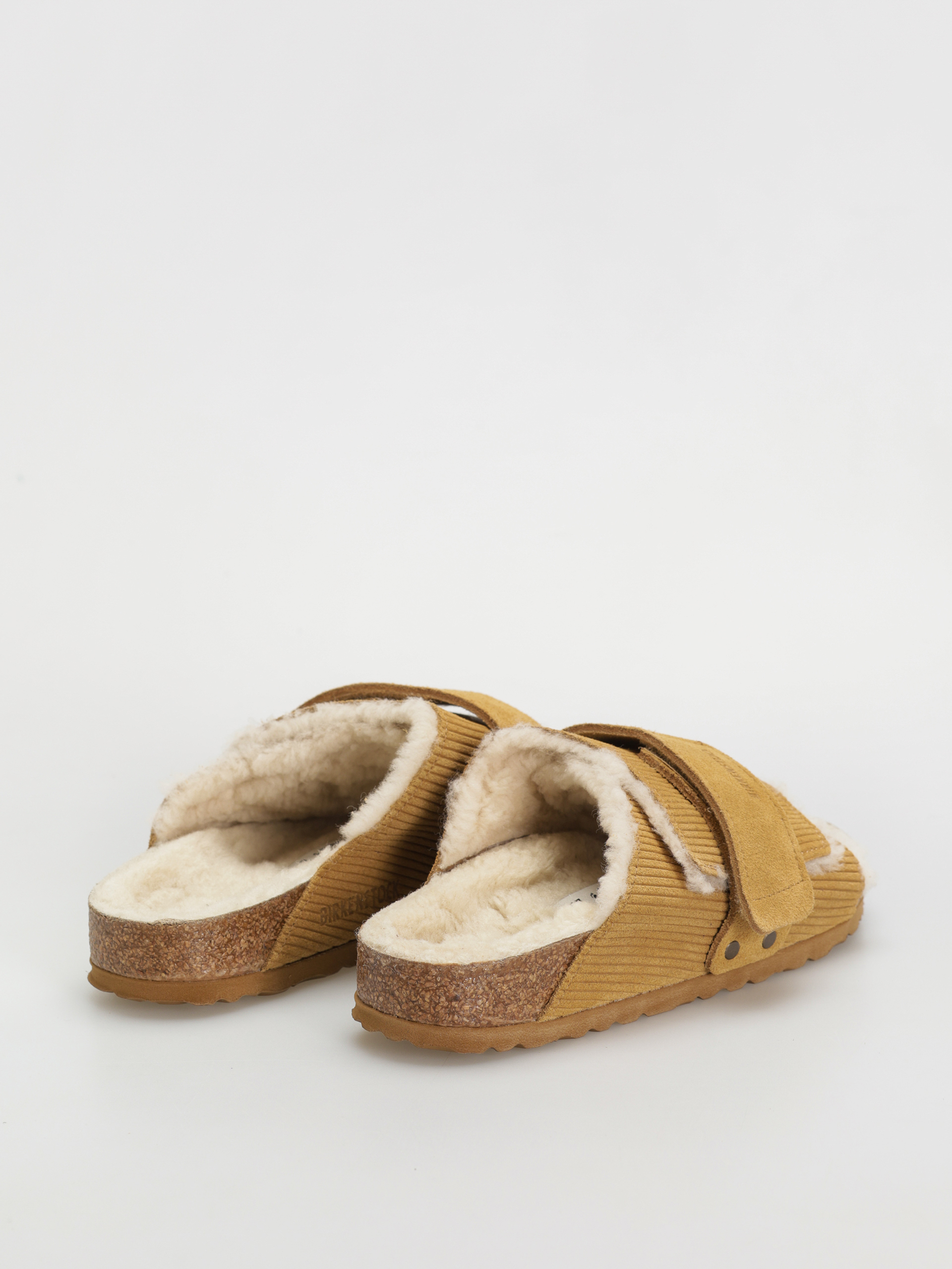 Šľapky Birkenstock Kyoto Shearling Suede Leather Fur Narrow Wmn (corduroy cork brown)