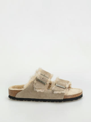 Šľapky Birkenstock Arizona Shearling Suede Leather Fur Narrow Wmn (taupe)