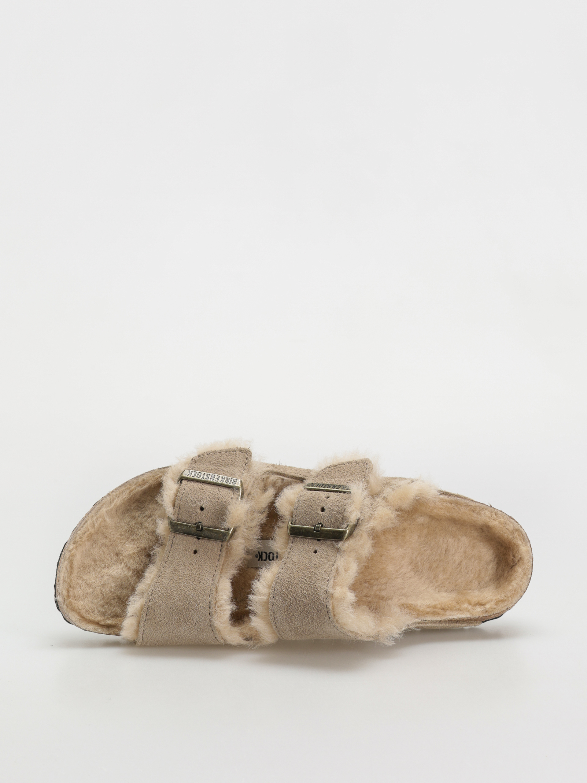 Šľapky Birkenstock Arizona Shearling Suede Leather Fur Narrow Wmn (taupe)