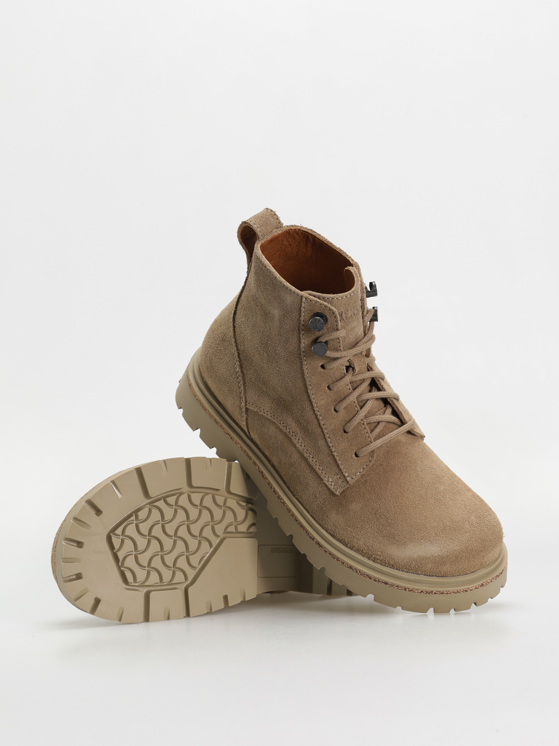 Topánky Birkenstock Highwood Lace Mid Suede Leather Narrow Wmn (taupe)