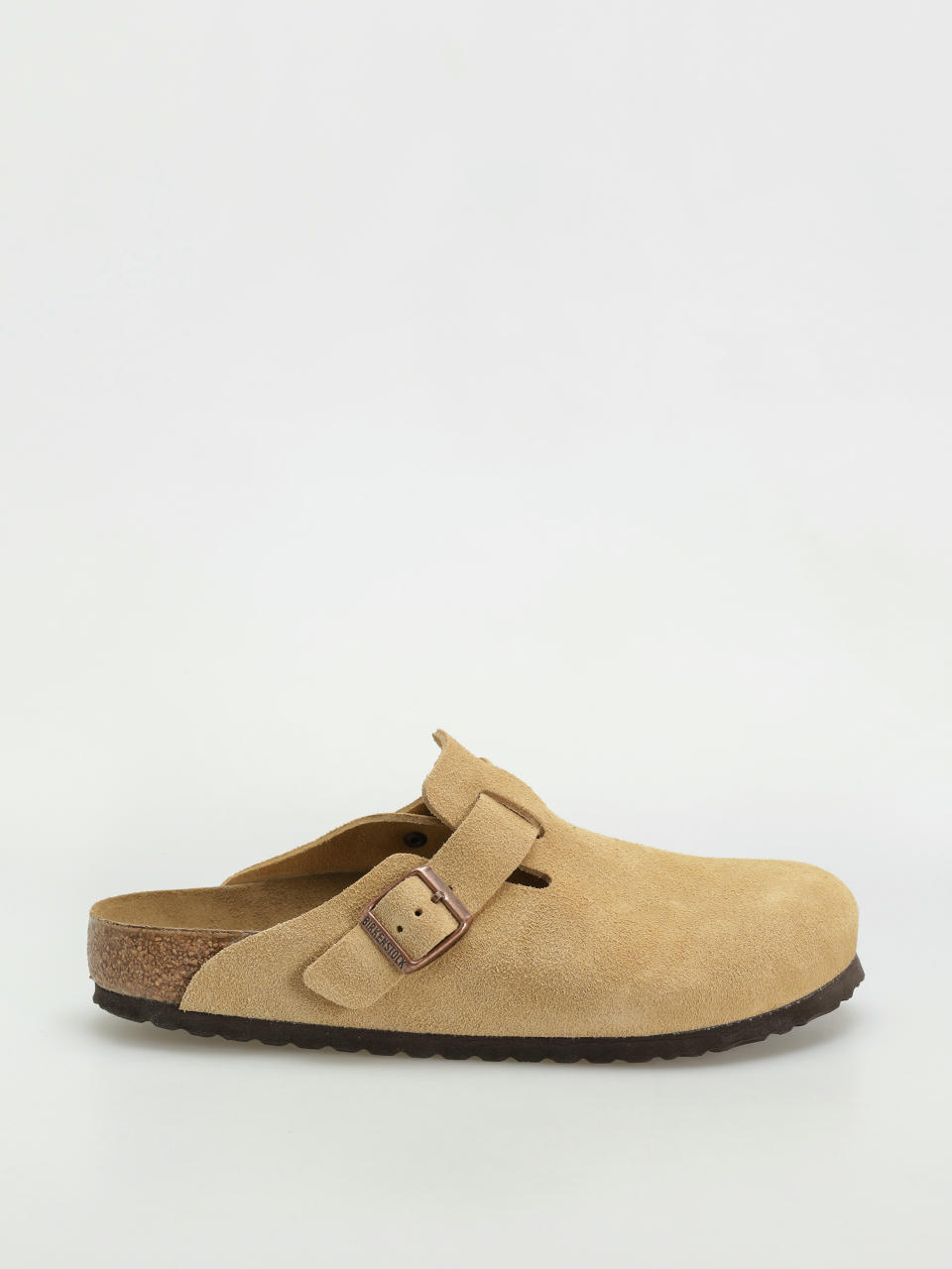 Šľapky Birkenstock Boston Suede Leather Regular (latte cream)