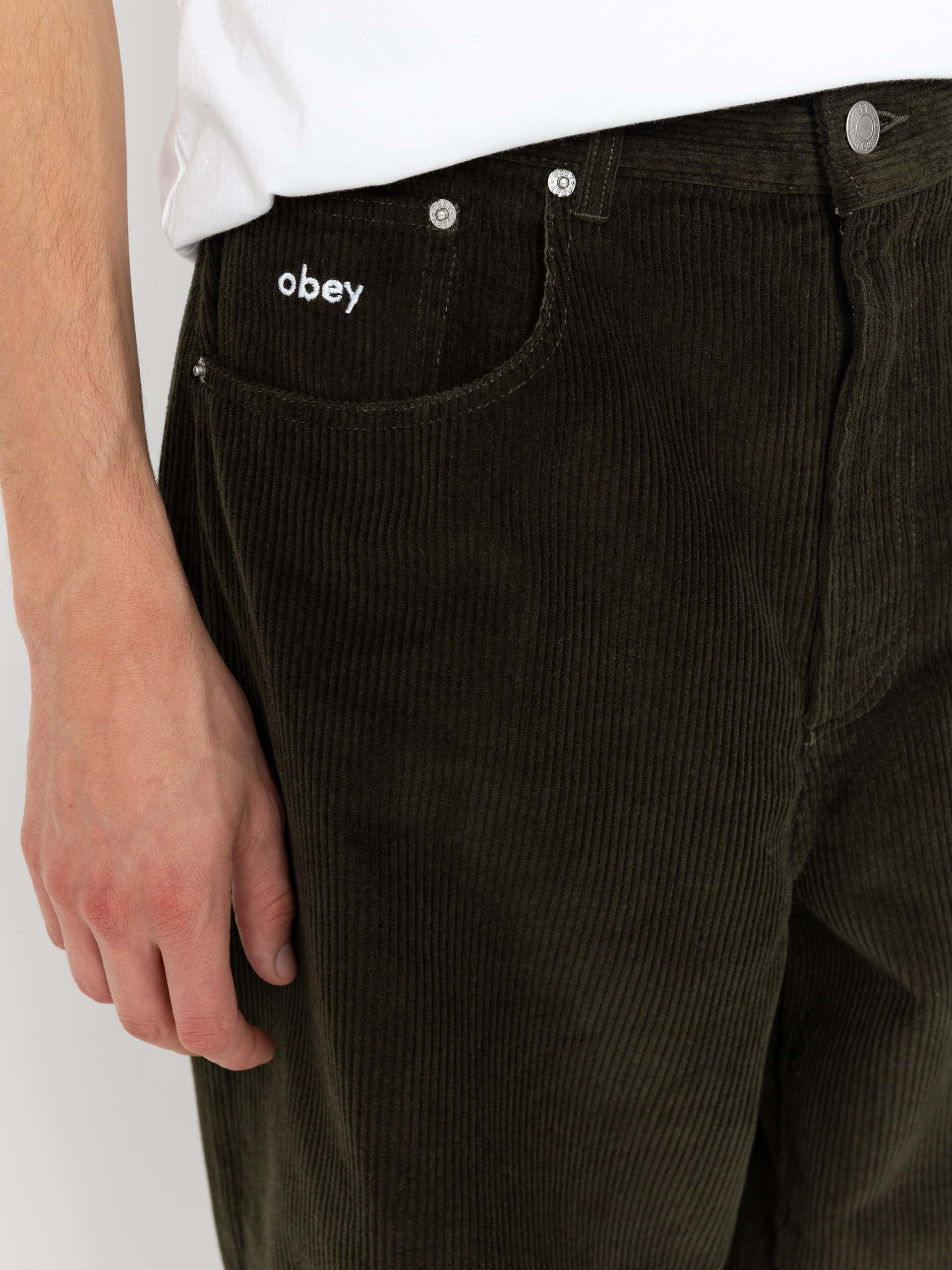 Nohavice OBEY Bigwig Baggy Corduroy (rosin)