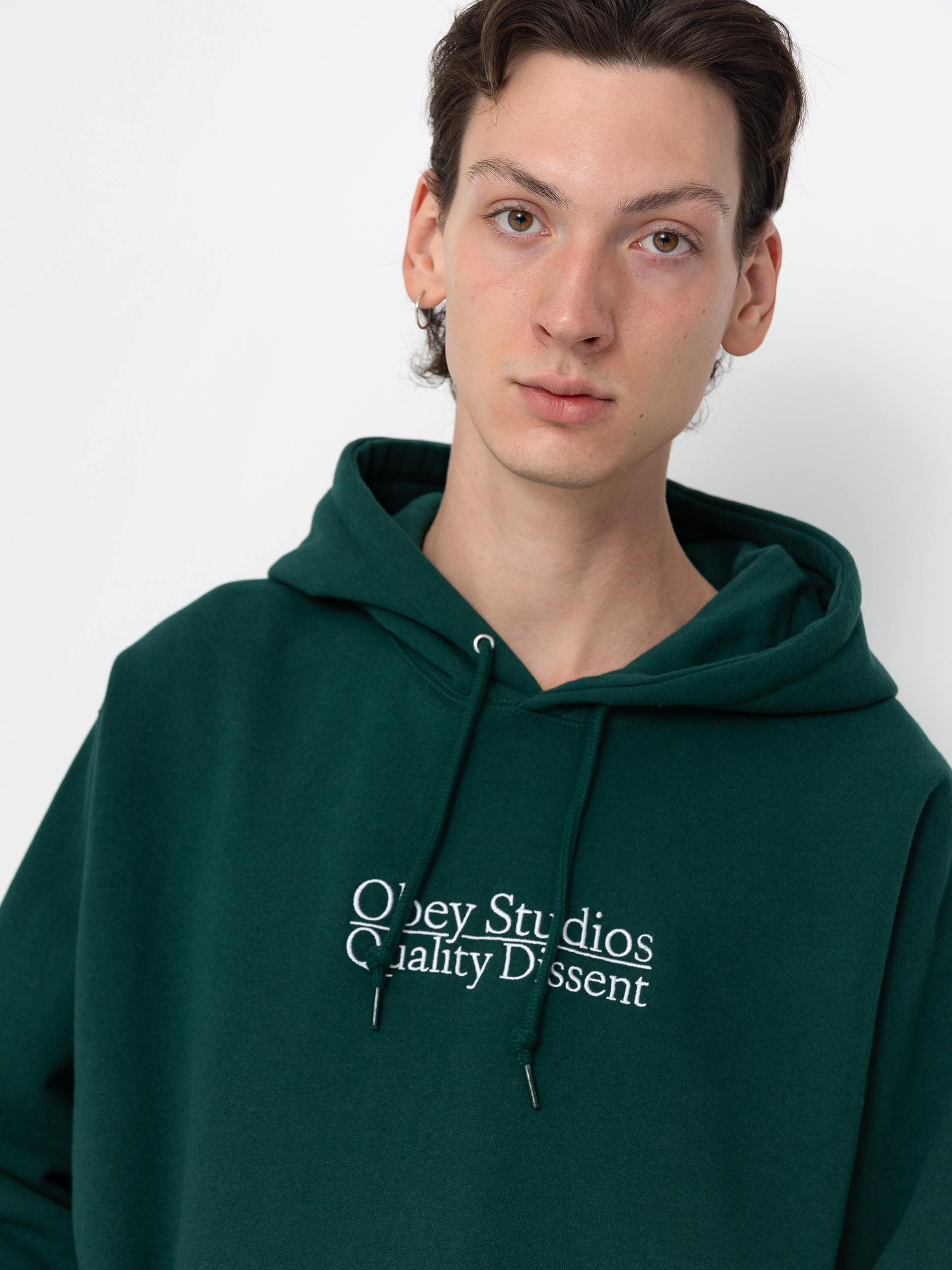 Mikina s kapucňou OBEY Quality Dissent HD (rain forest)