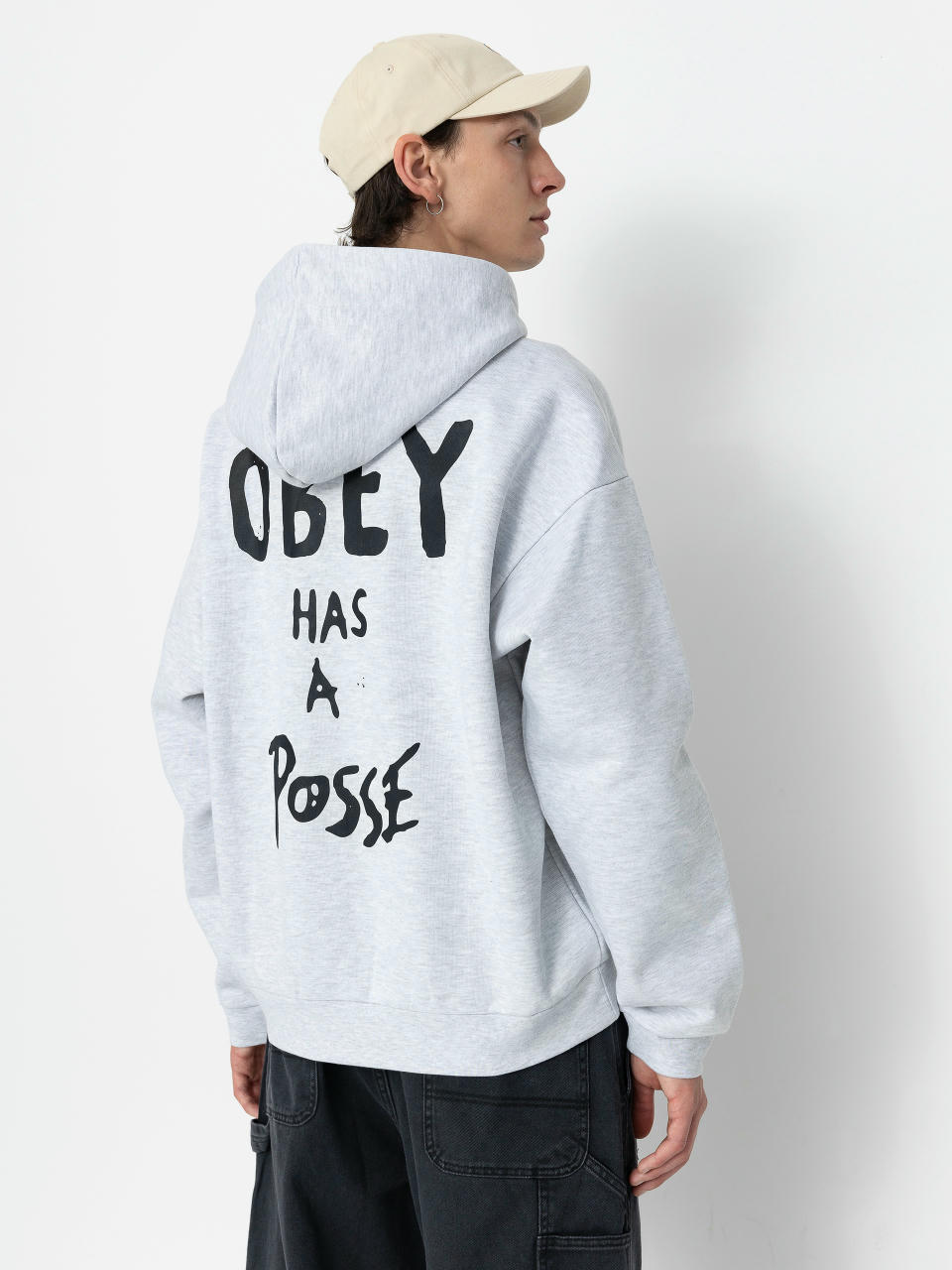 Mikina s kapucňou OBEY Posse Extra Heavy HD (ash grey)