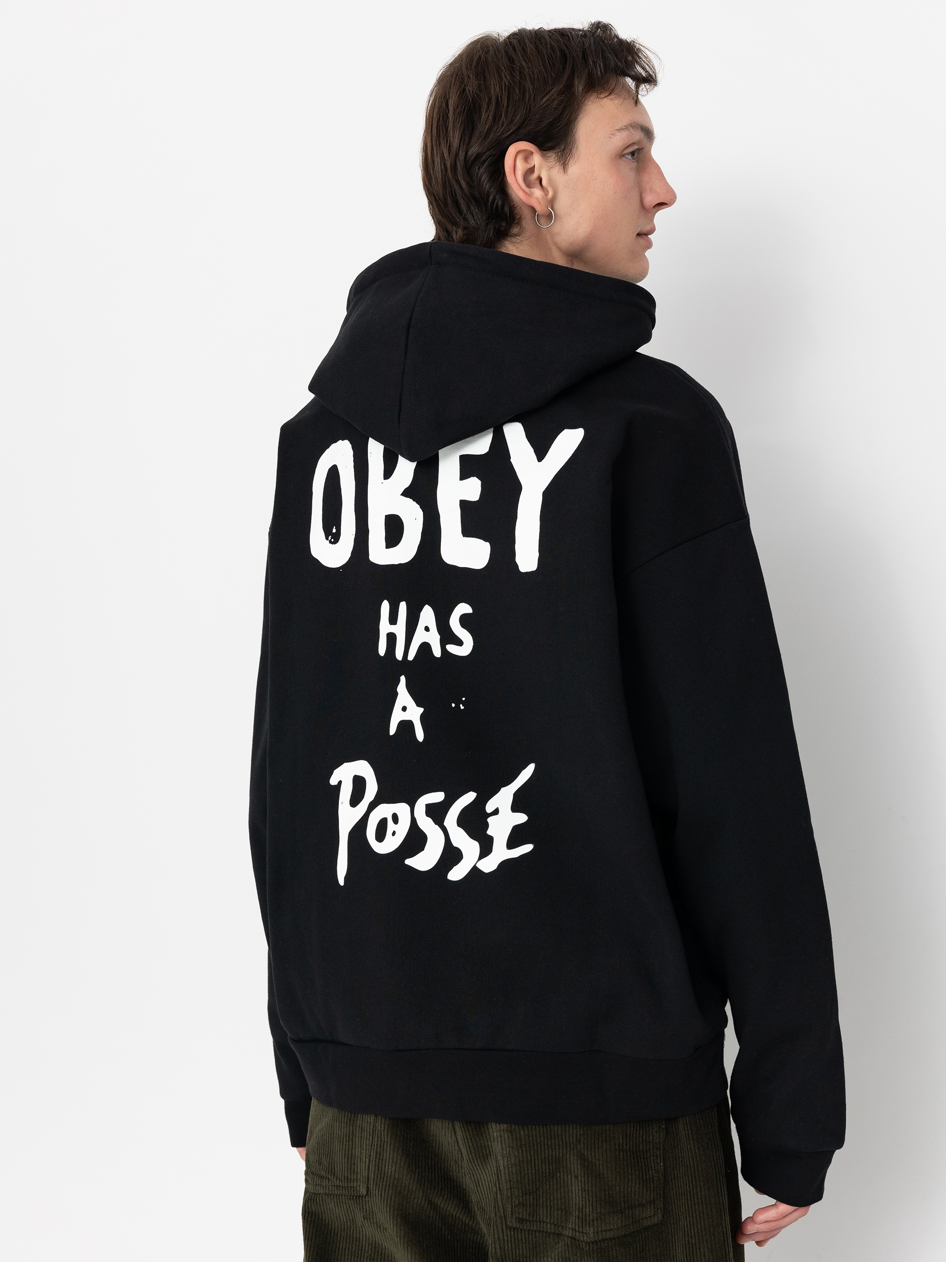 Mikina s kapucňou OBEY Posse Extra Heavy HD (black)