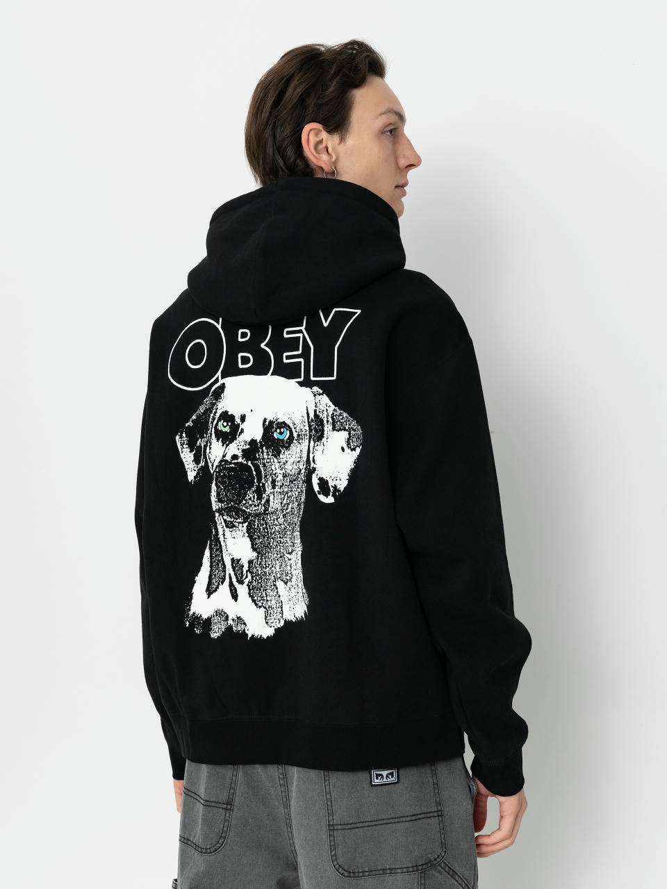 Mikina s kapucňou OBEY Dalmation HD (black)