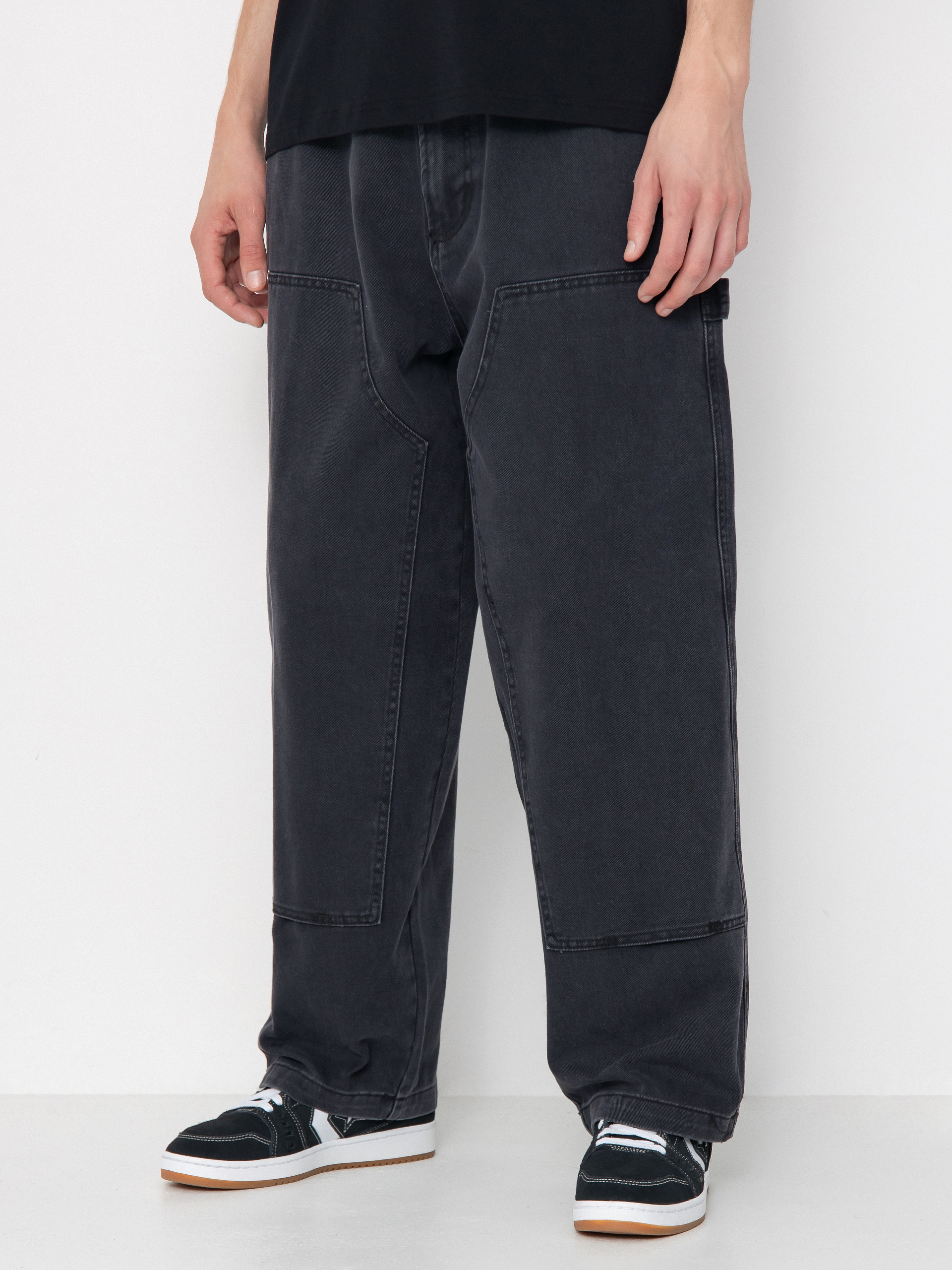 Nohavice OBEY Bigwig Denim Carpenter (black faded wash)