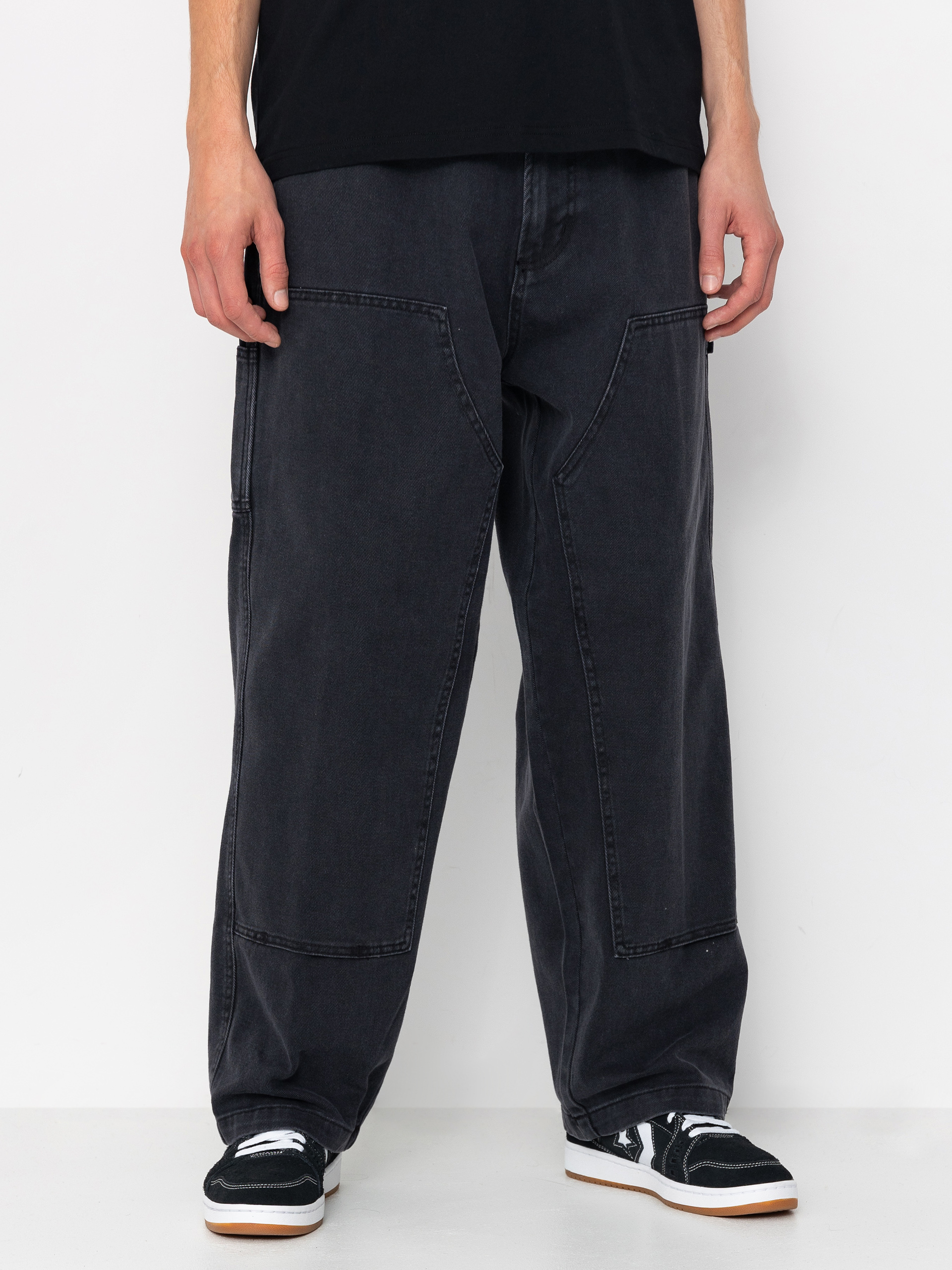 Nohavice OBEY Bigwig Denim Carpenter (black faded wash)