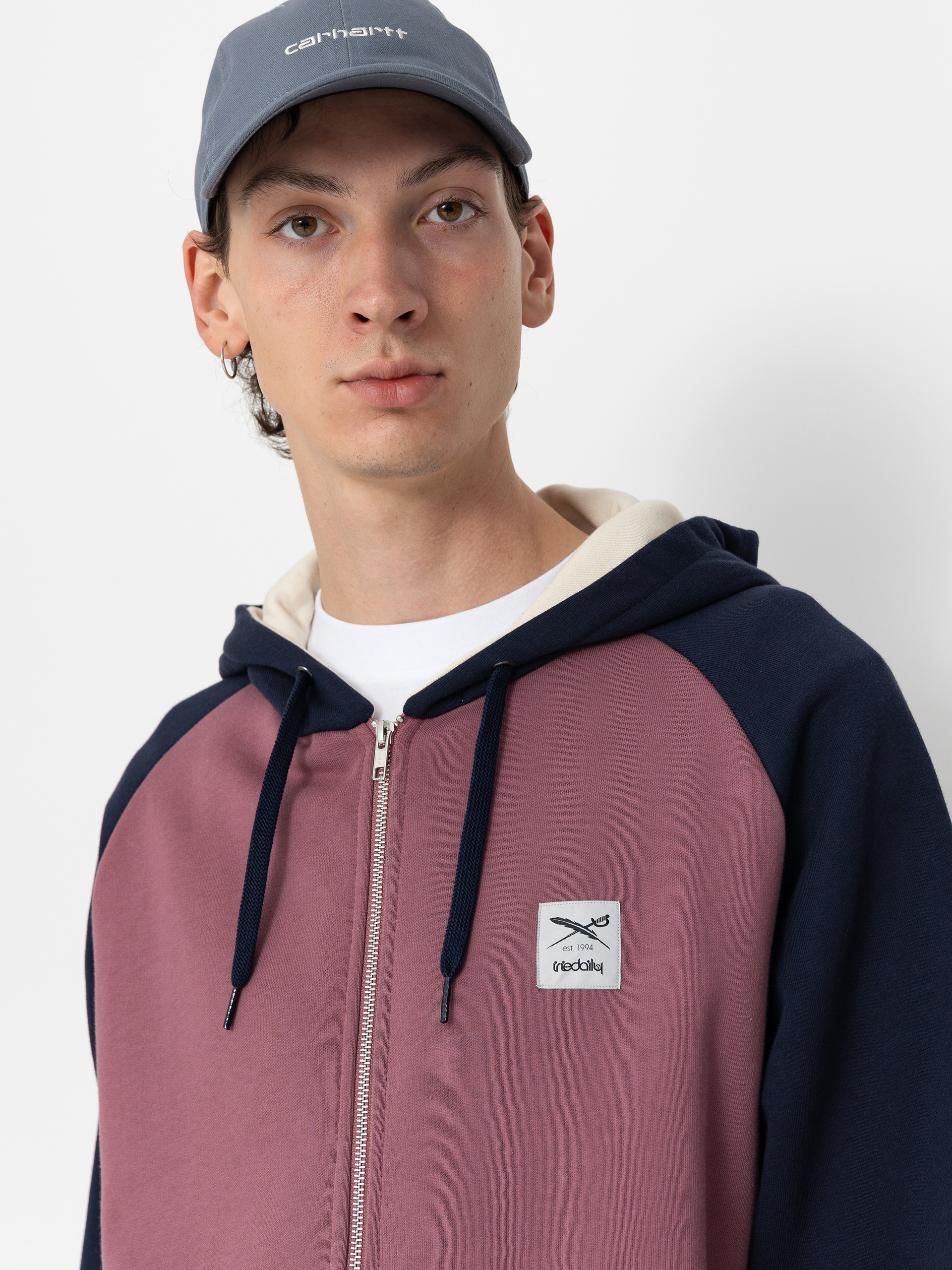 Mikina s kapucňou Iriedaily De College 2 ZHD (navy red)