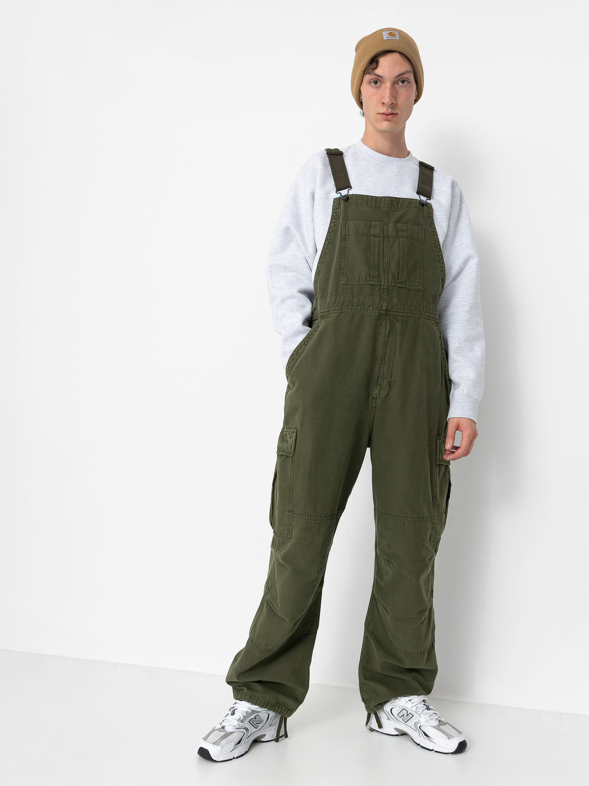 Nohavice Carhartt WIP Cargo Bib Overall (tarragon)