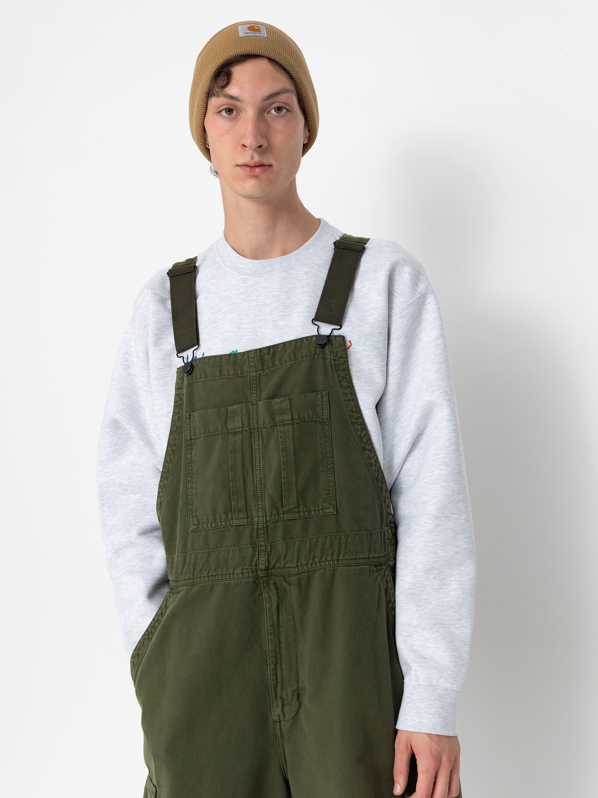 Nohavice Carhartt WIP Cargo Bib Overall (tarragon)